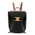 Triomphe Canvas Calfskin Bonnie Backpack Tan