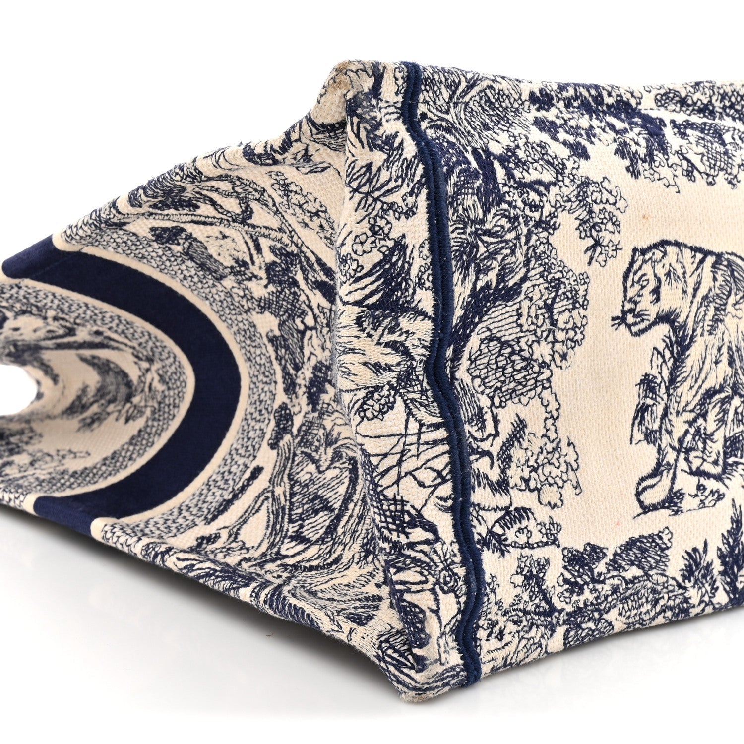 Canvas Embroidered Large Dioriviera Toile De Jouy Book Tote Blue