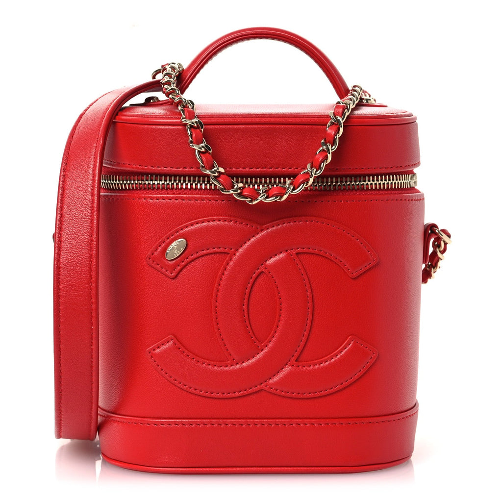 Lambskin Timeless Vanity Cosmetic Case Red