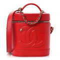 Lambskin Timeless Vanity Cosmetic Case Red