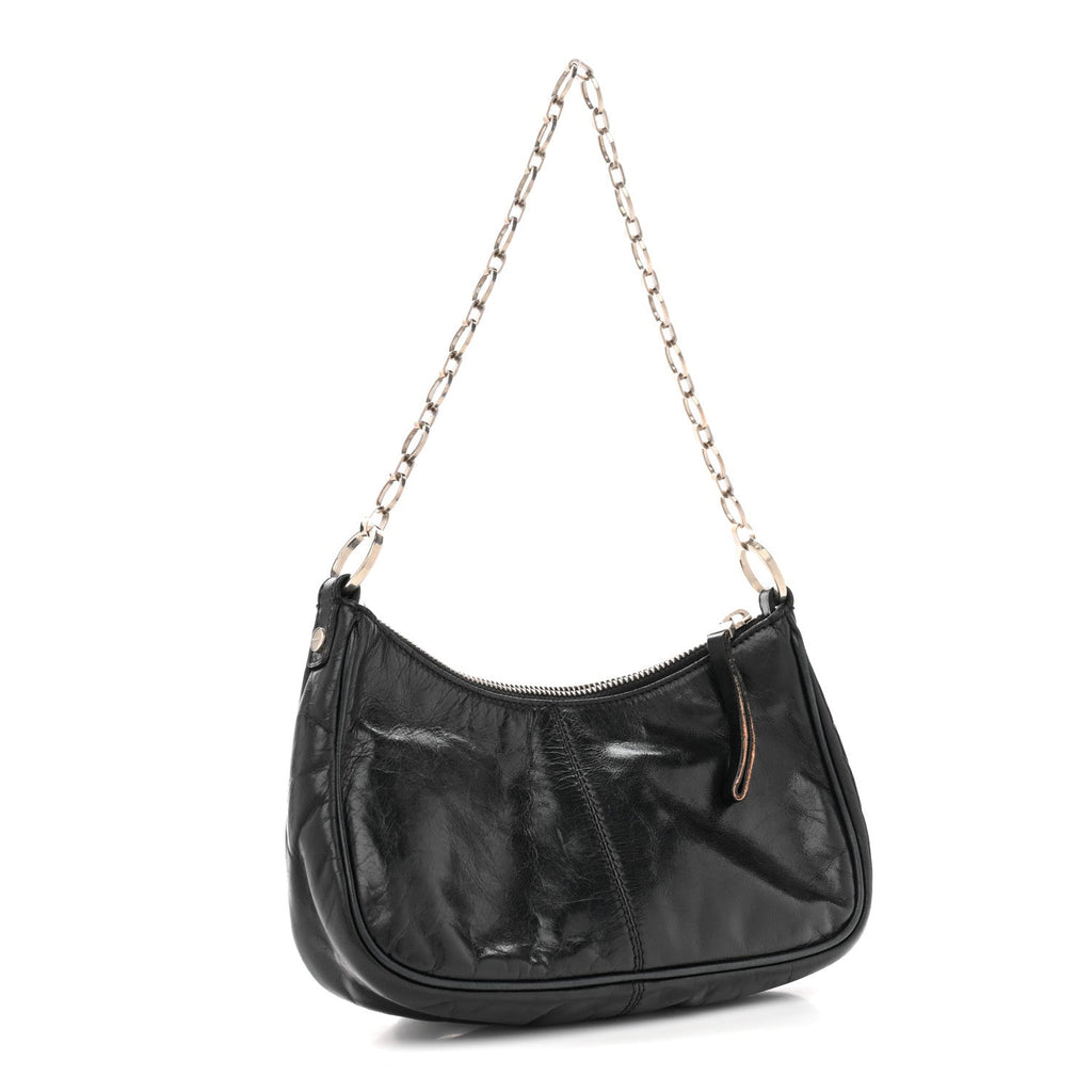 Lambskin Tassel Hobo Black