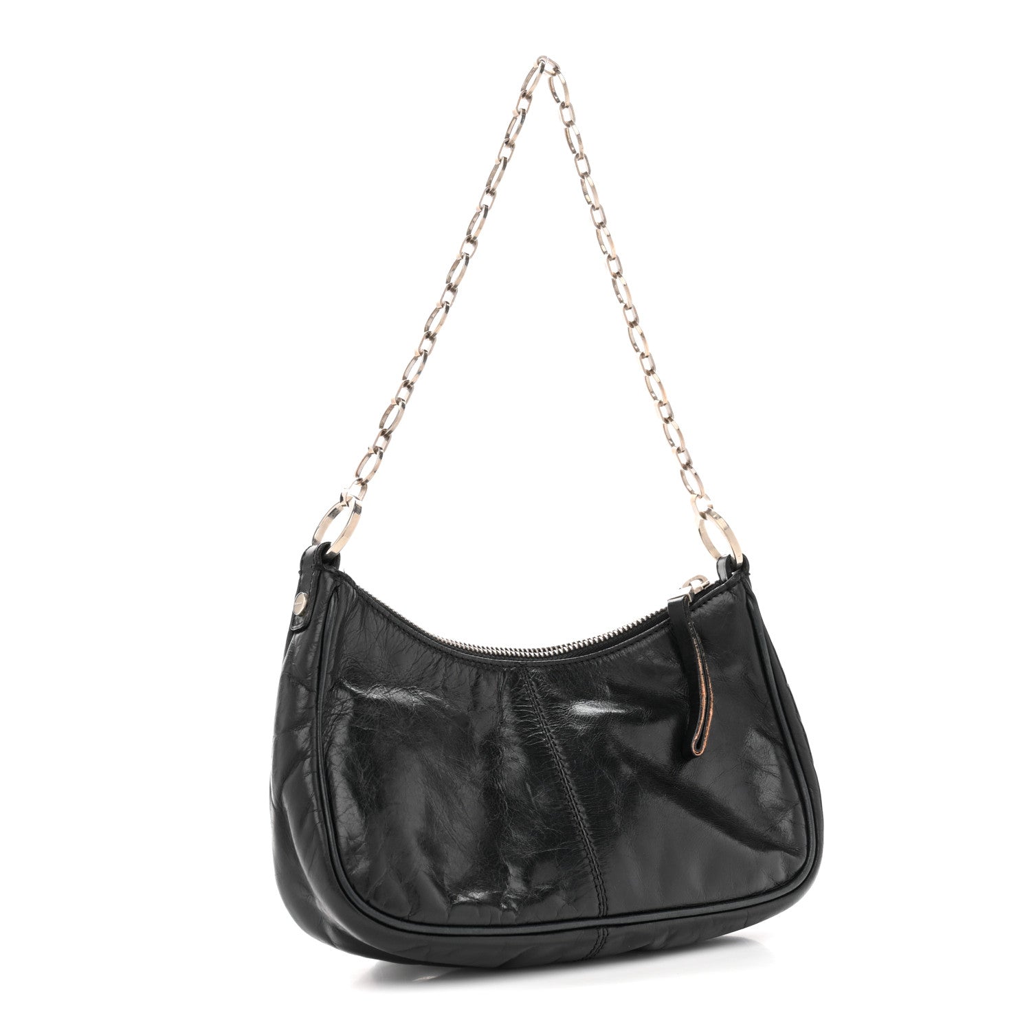 Lambskin Tassel Hobo Black