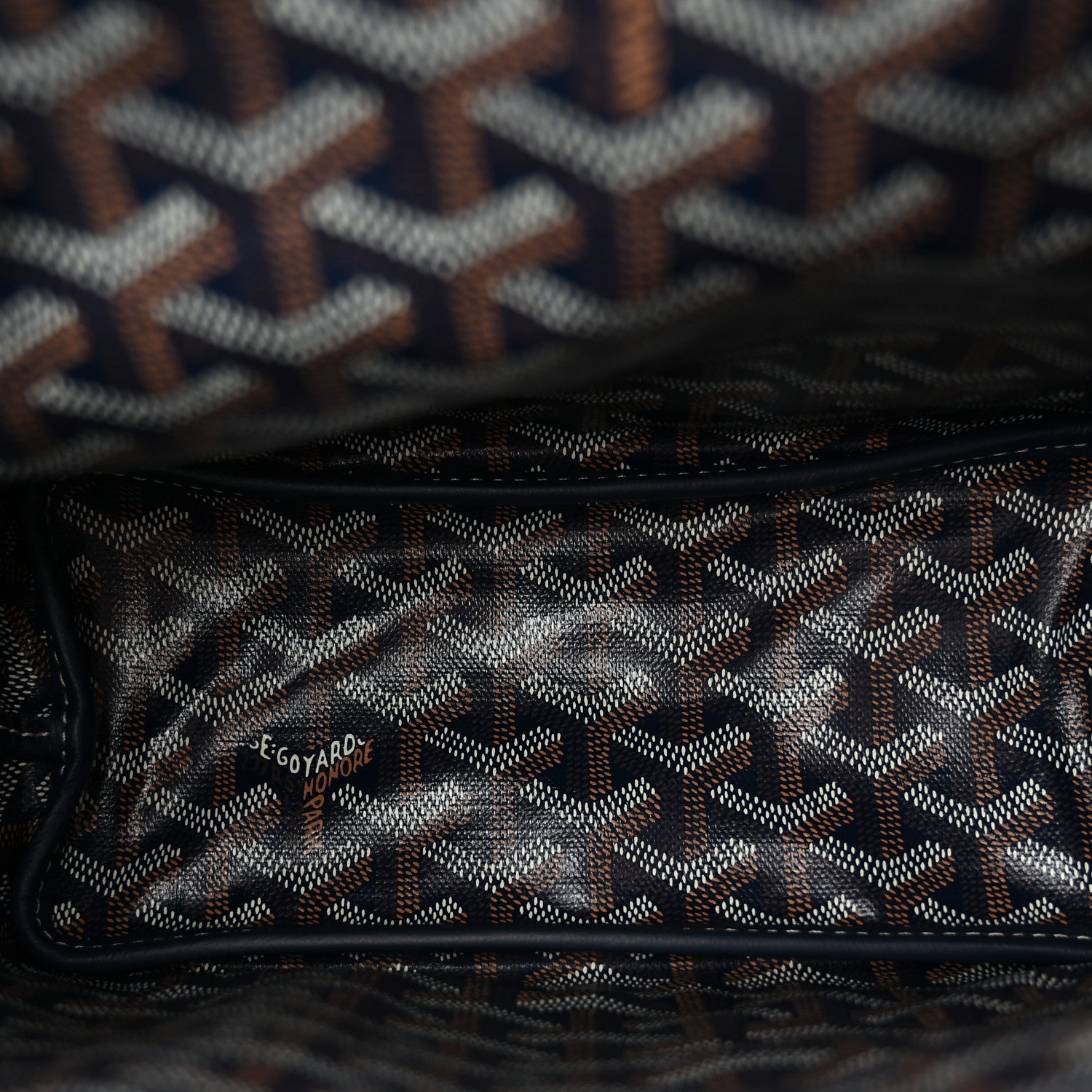 Goyardine Reversible Mini Anjou Navy