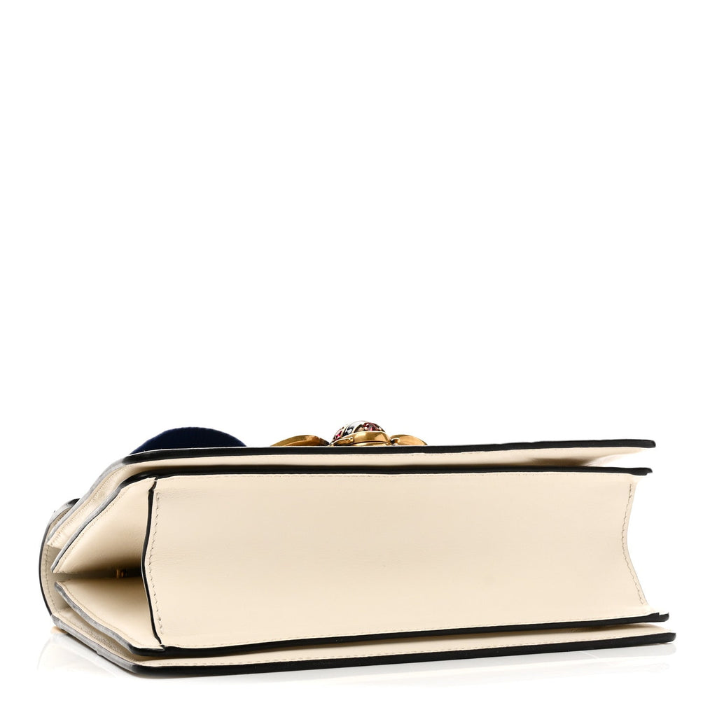Calfskin Sylvie Web Small Queen Margaret Top Handle Bag White