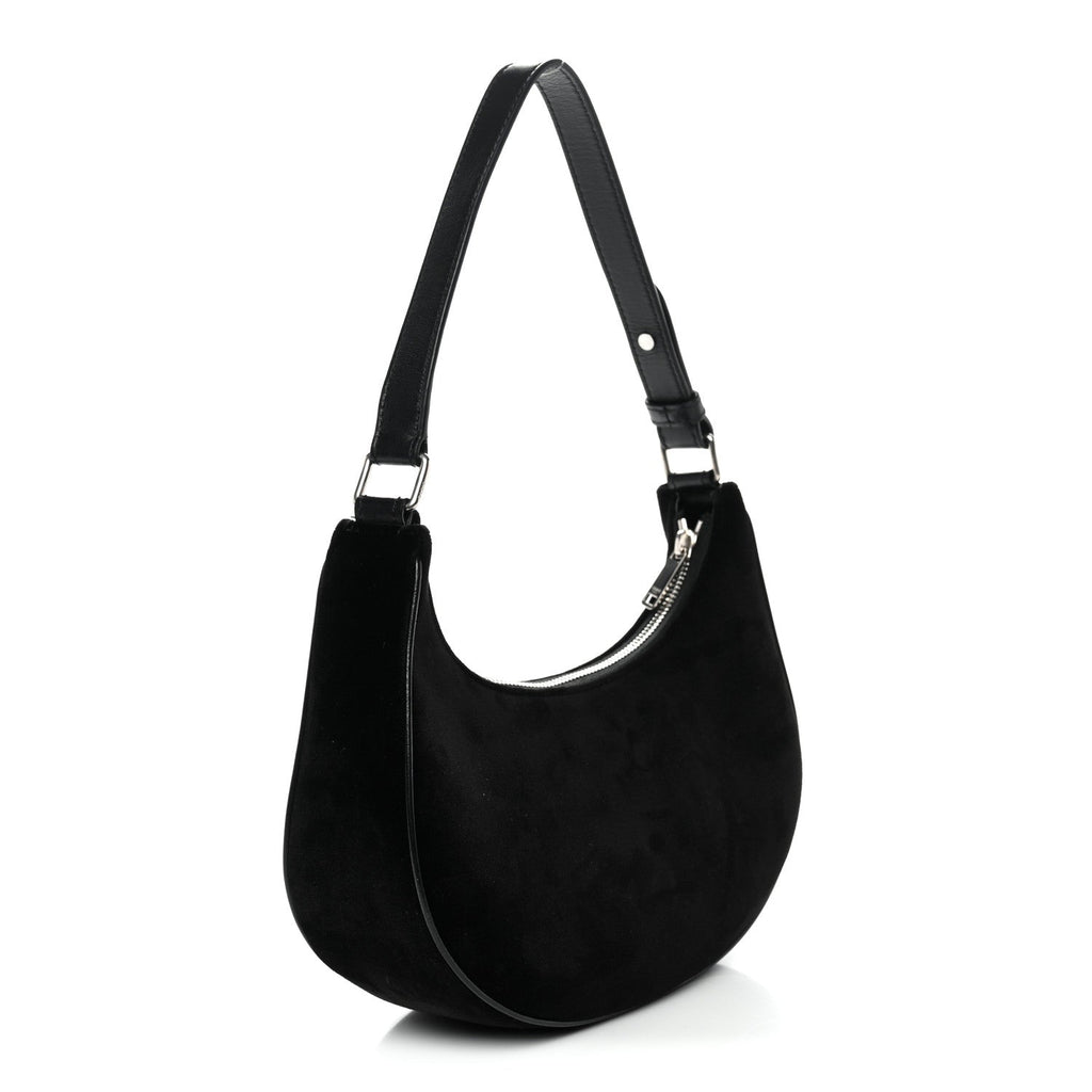 Velvet Strass Triomphe Ava Shoulder Bag Black