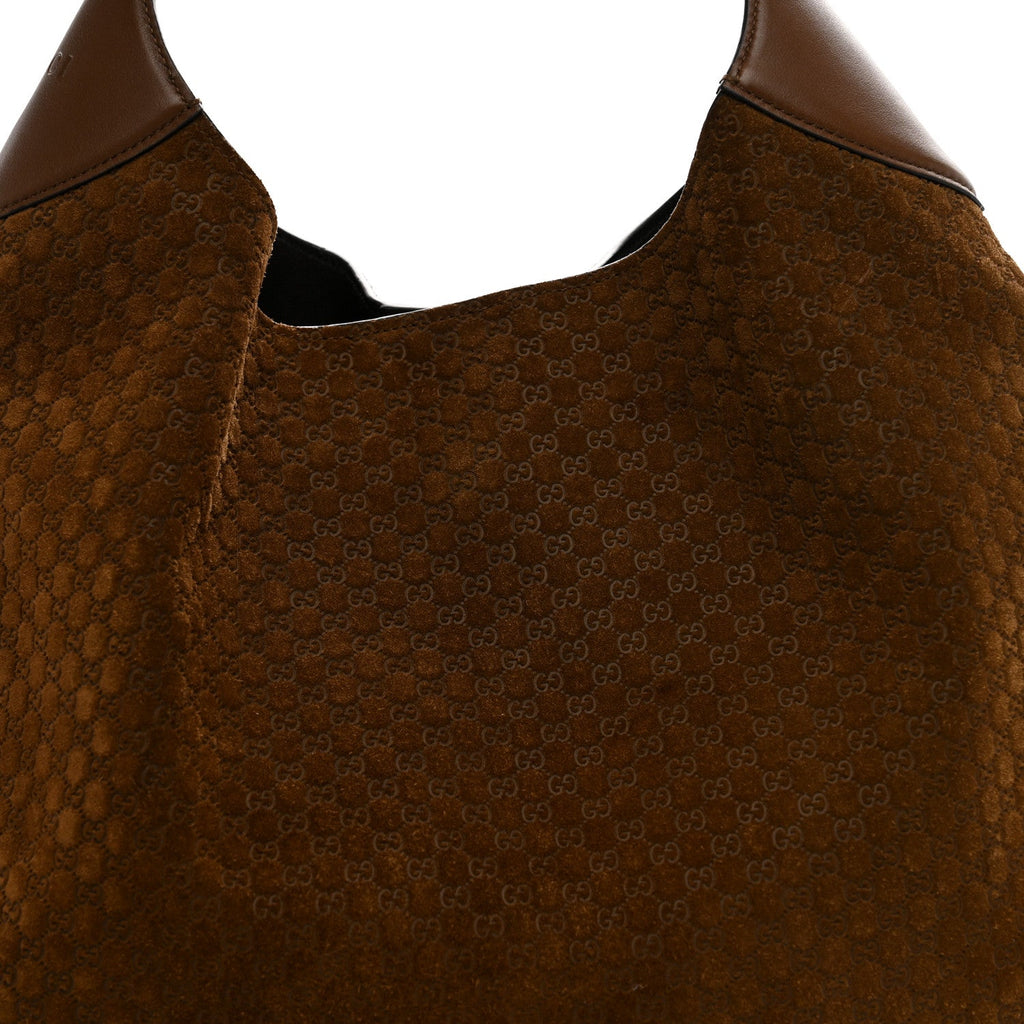 GG Suede B Large Shoulder Bag Brown