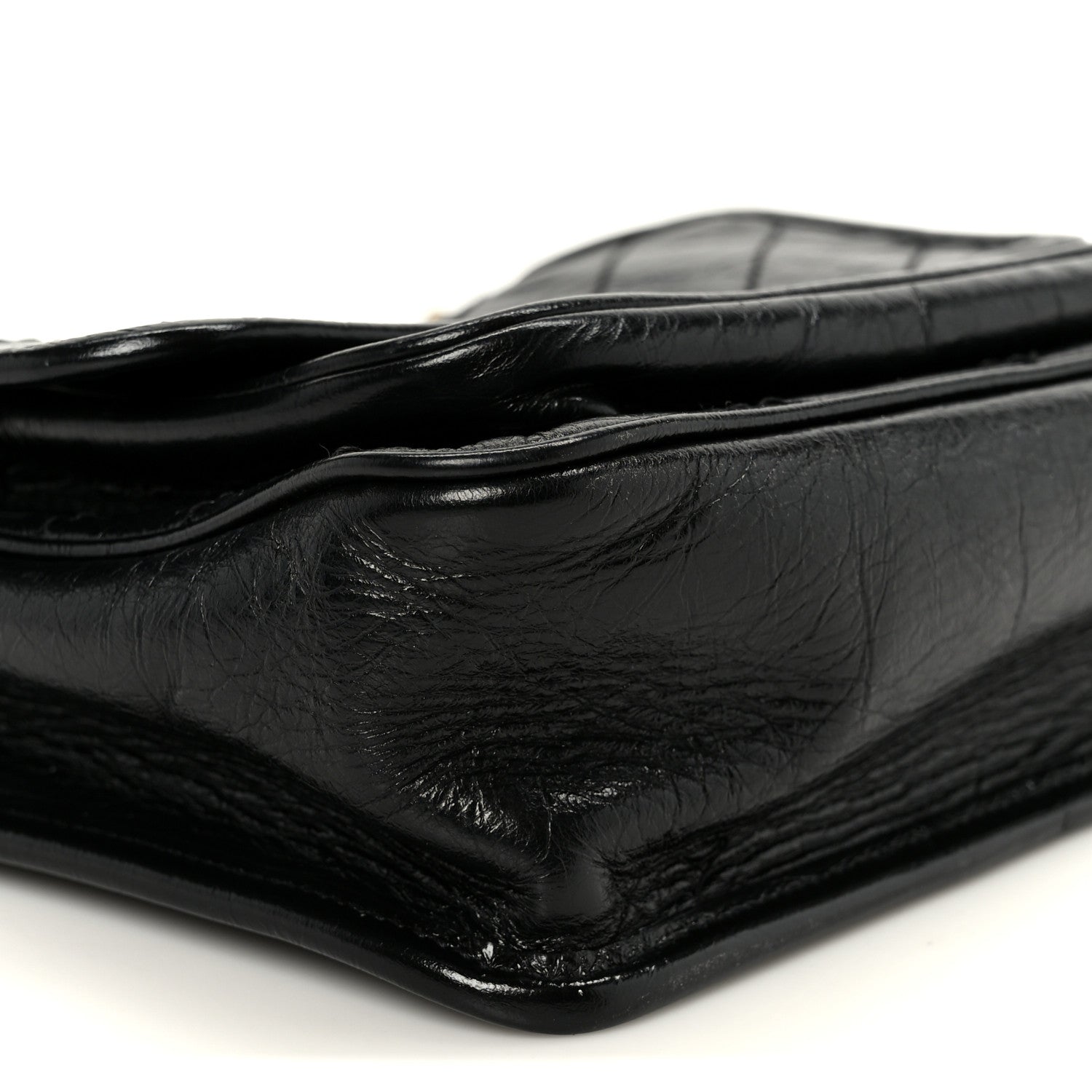 Crinkled Calfskin Matelasse Monogram Baby Niki Chain Satchel Black