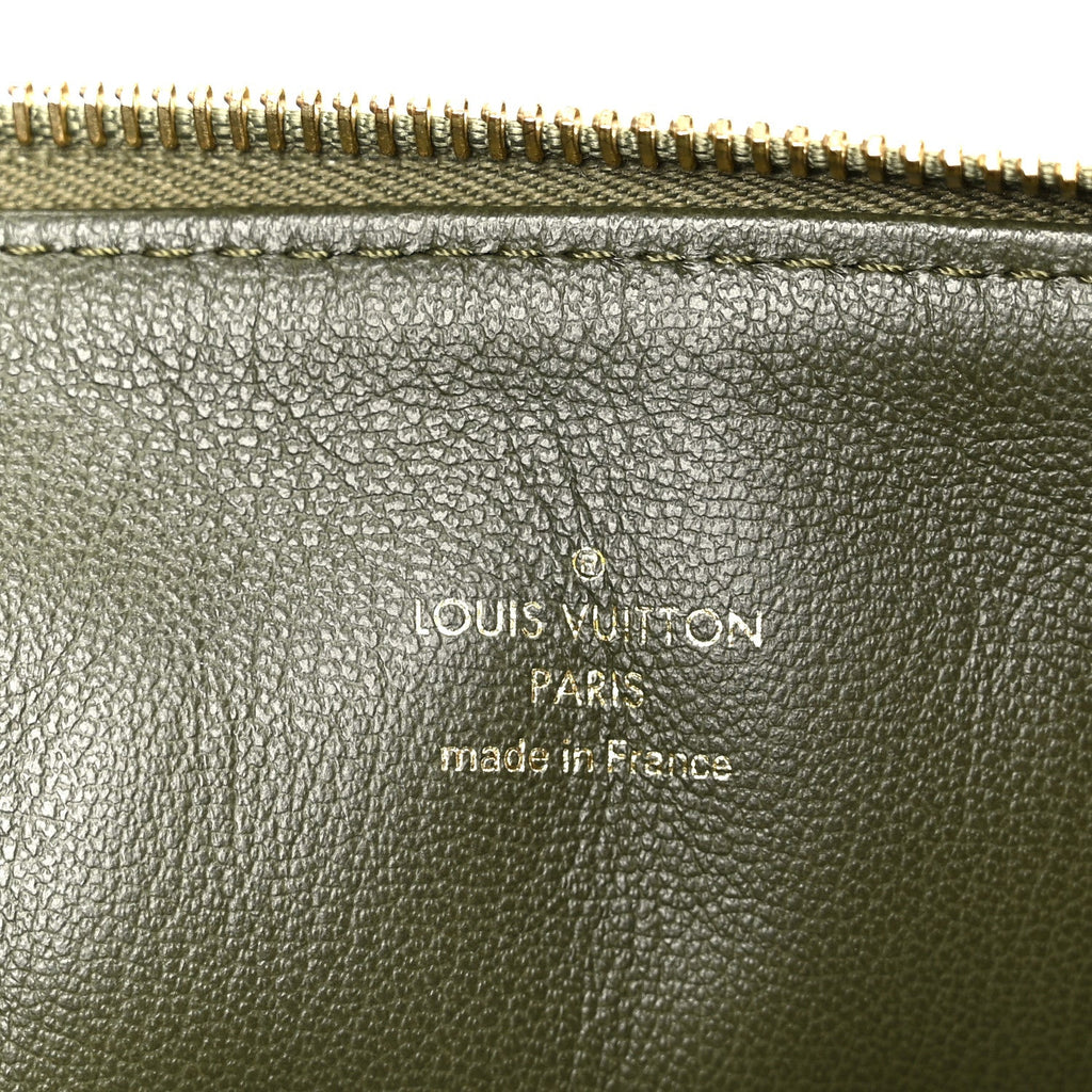Lambskin Embossed Monogram Coussin MM Khaki