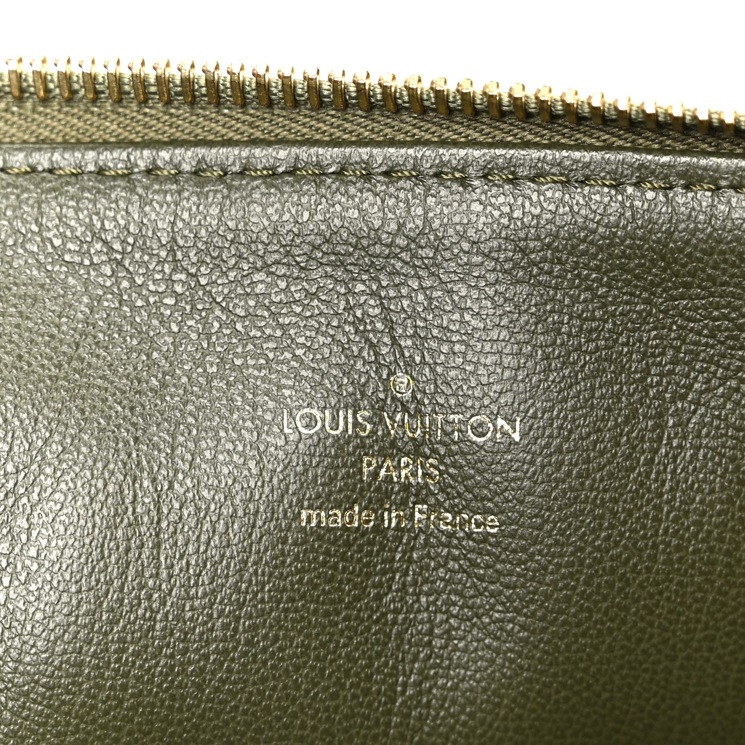 Lambskin Embossed Monogram Coussin MM Khaki