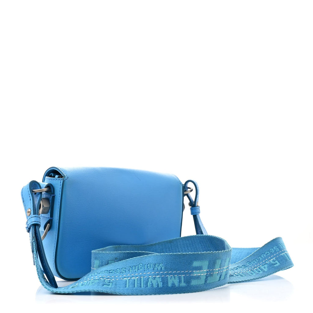 Saffiano Striped Mini Diag Binder Clip Bag Blue