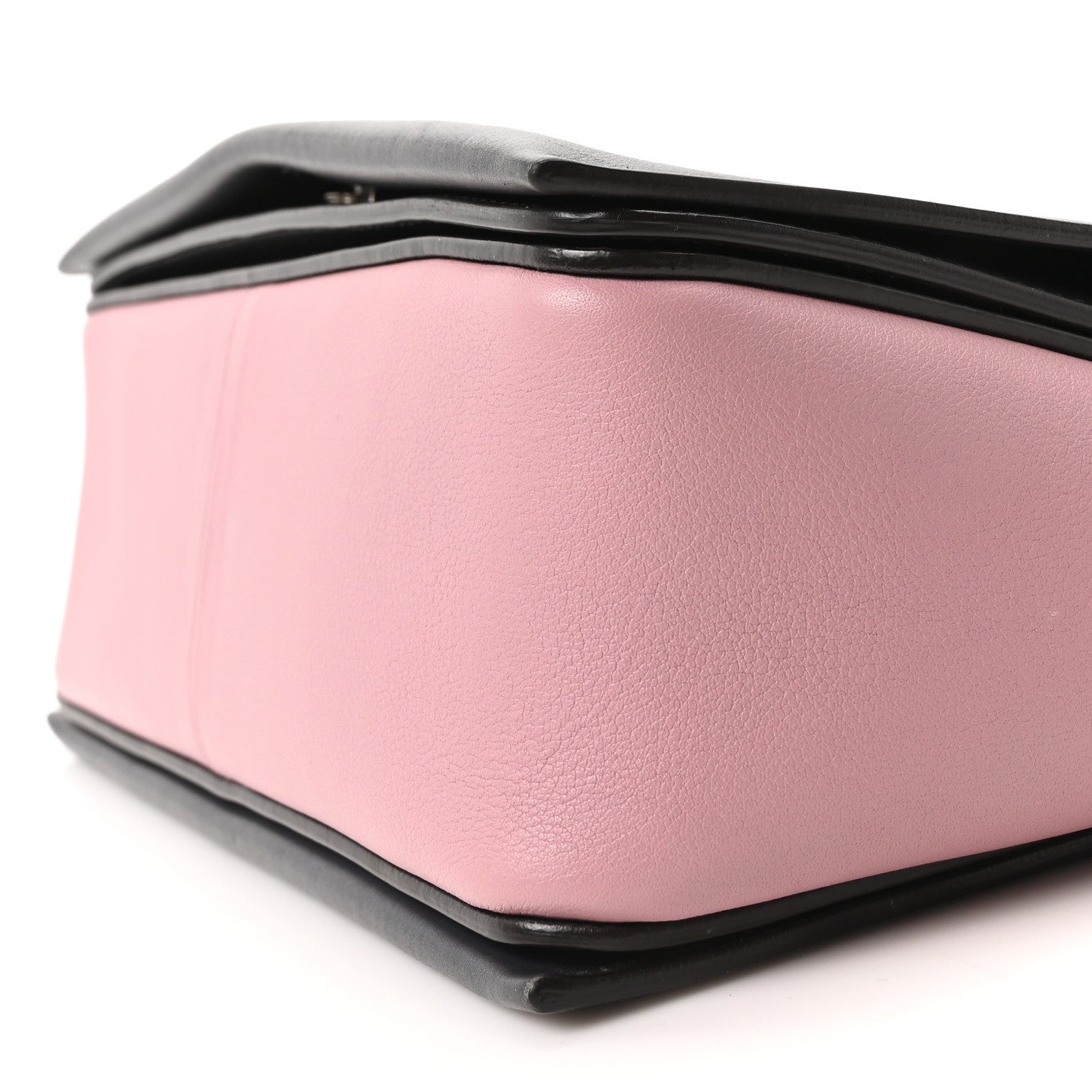 Shiny Smooth Calfskin Medium Frame Shoulder Bag Liquorice Antique Rose