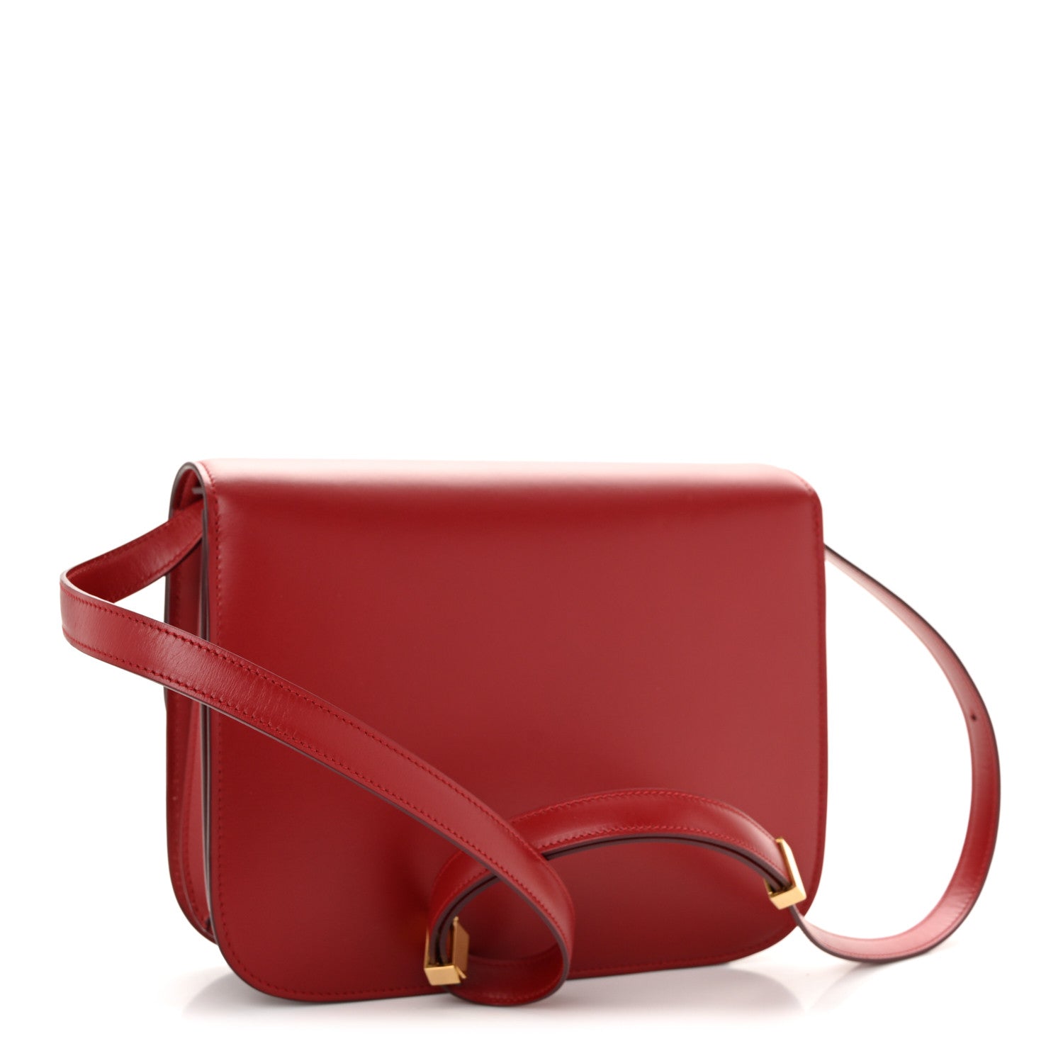 Box Calfskin Medium Classic Box Flap Bag Dark Brick