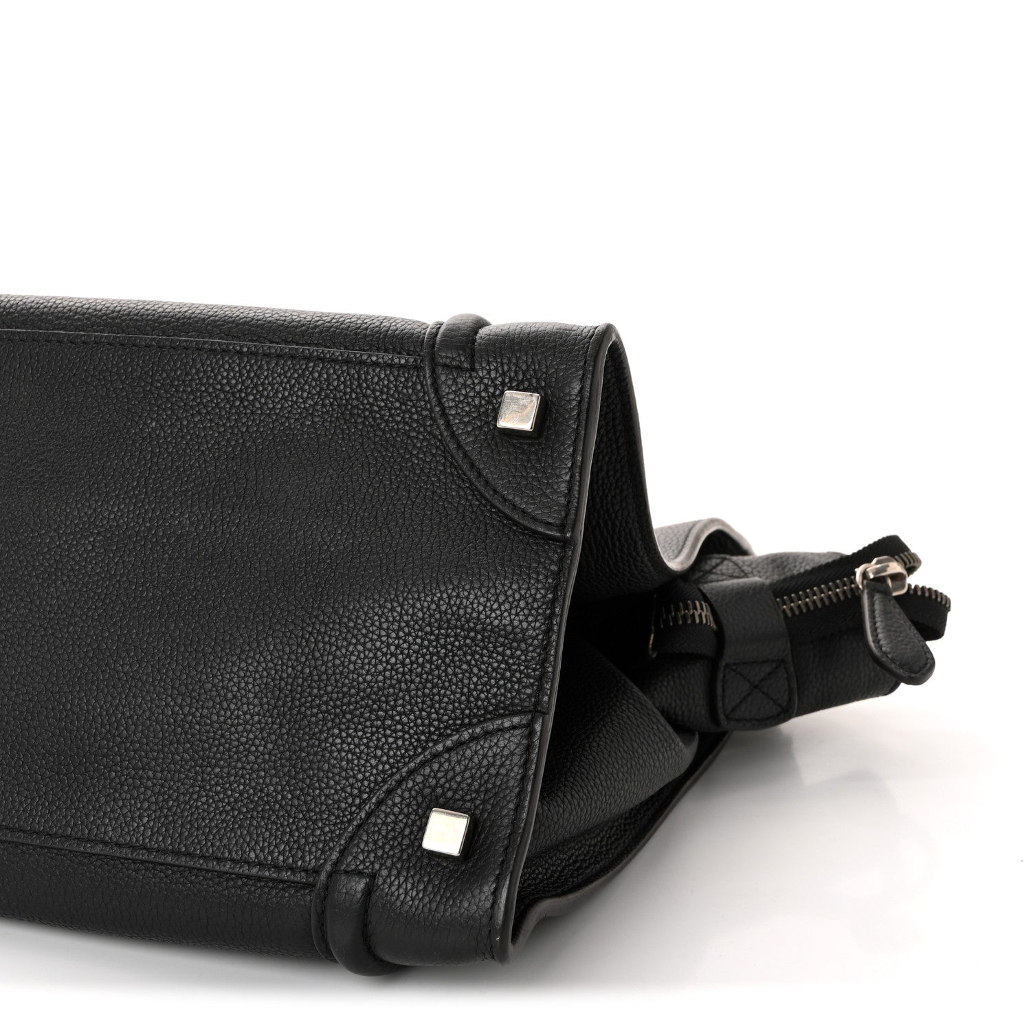 Drummed Calfskin Mini Luggage Black