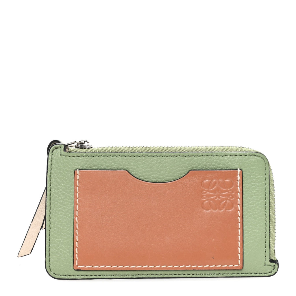 Soft Grained Calfskin Coin  Holder Rosemary Tan