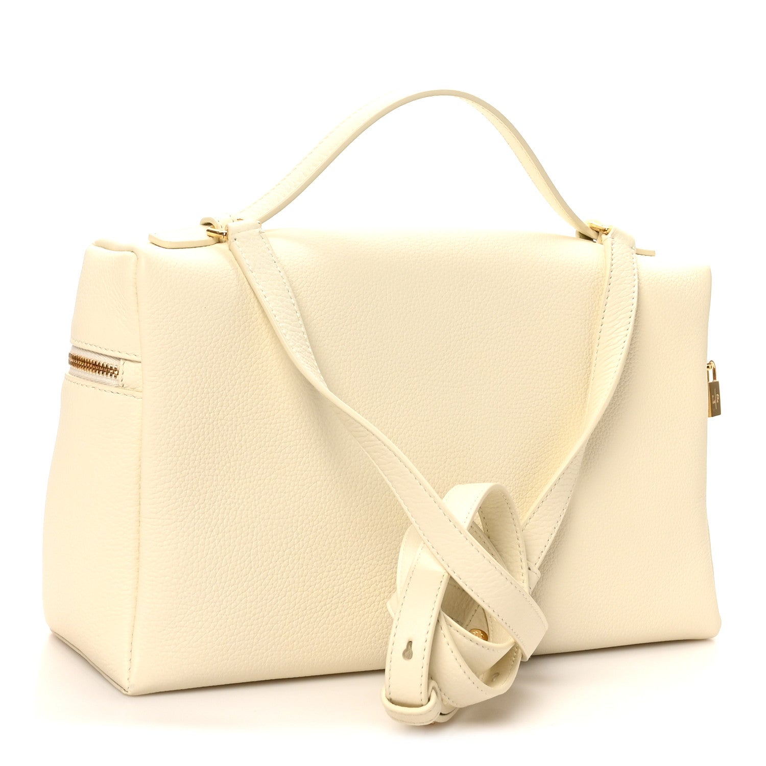 Grained Calfskin L27 Extra Pocket Pouch Whisper White