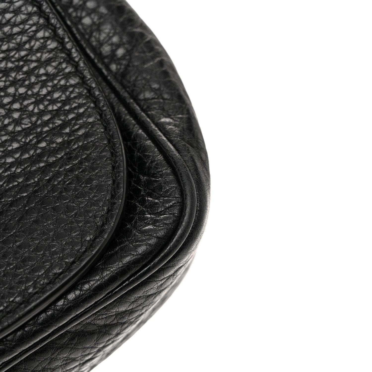 Pebbled Calfskin Small Soho Flap Crossbody Black