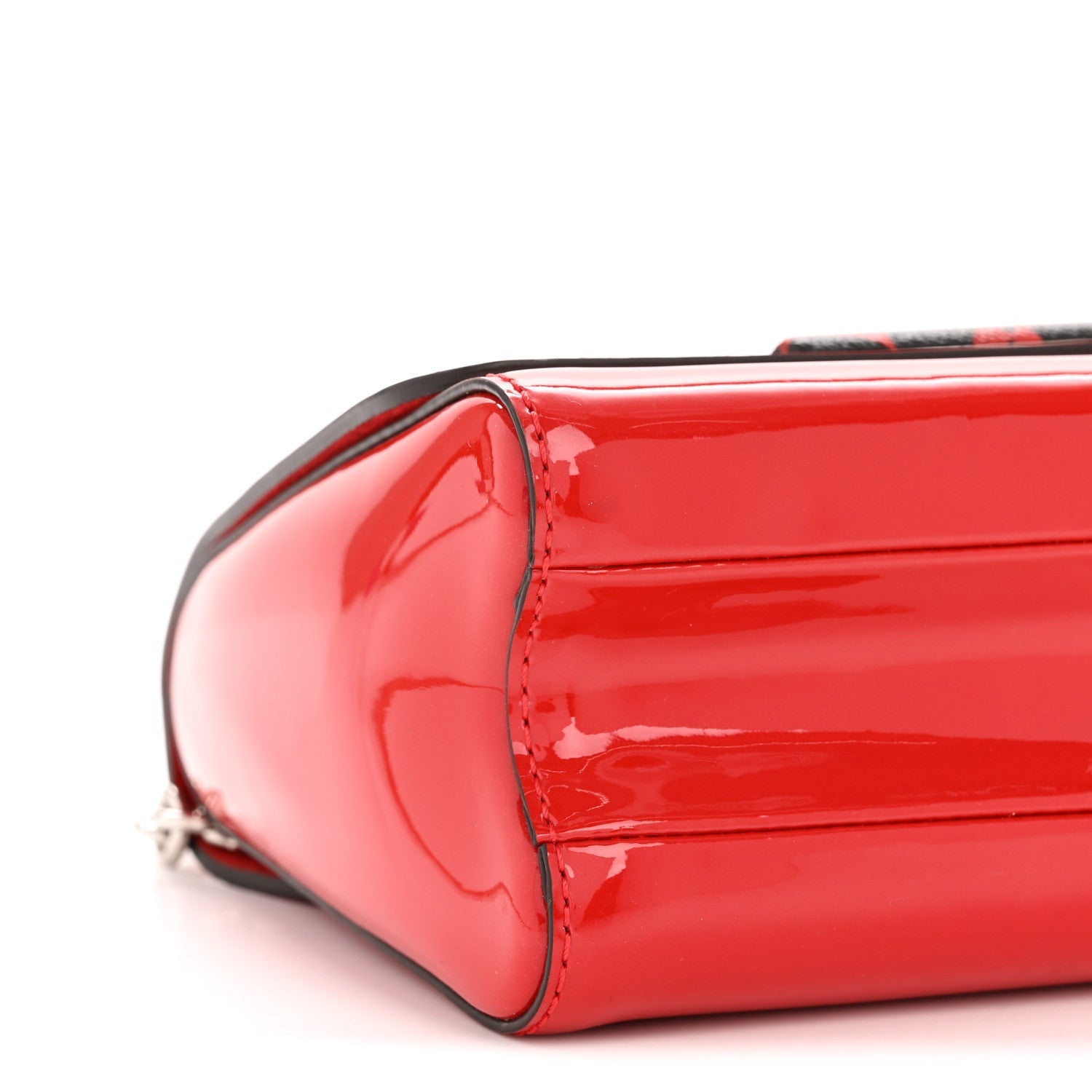 Patent Monogram Infrarouge Twist Shoulder Bag PM Coquelicot