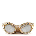 Crystal Sunglass Minaudiere Clutch Gold Silver