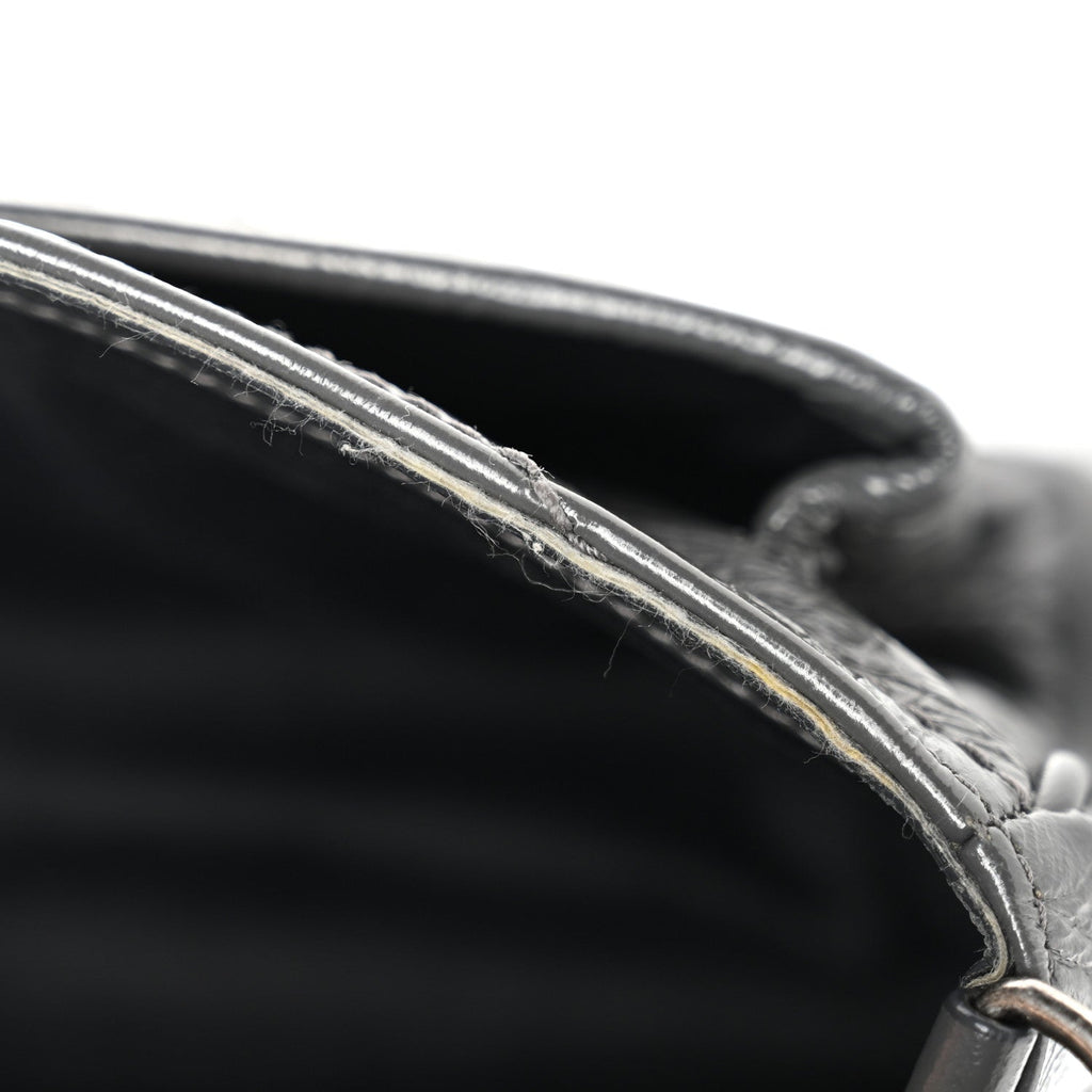 Crinkled Calfskin Matelasse Monogram Baby Niki Chain Satchel Storm