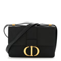 Grained Calfskin 30 Montaigne Flap Bag Black