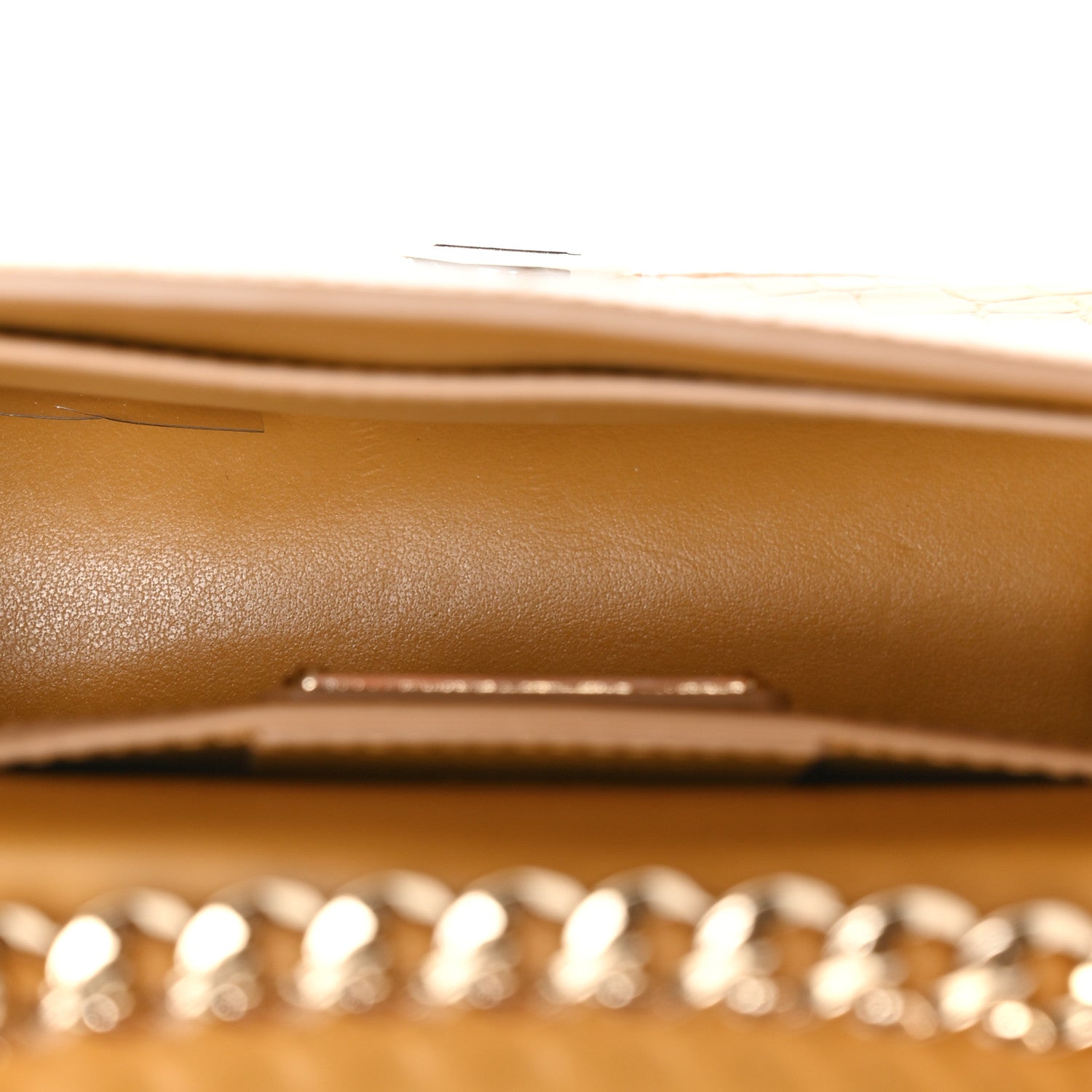 Crocodile Mini Vara Bow Crossbody Bag Beige
