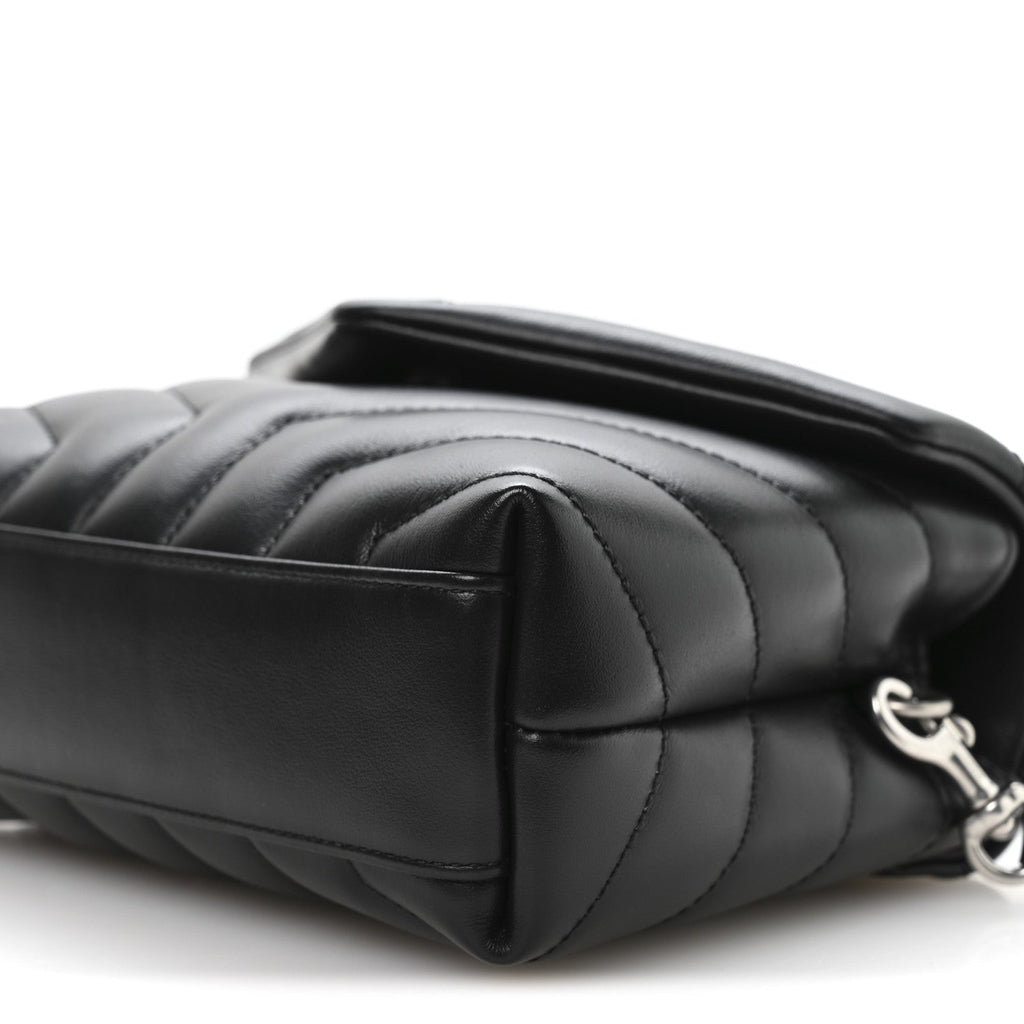 Calfskin Y Quilted Monogram Toy Loulou Crossbody Bag Black
