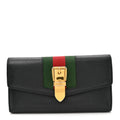 Calfskin Sylvie Continental Wallet Black