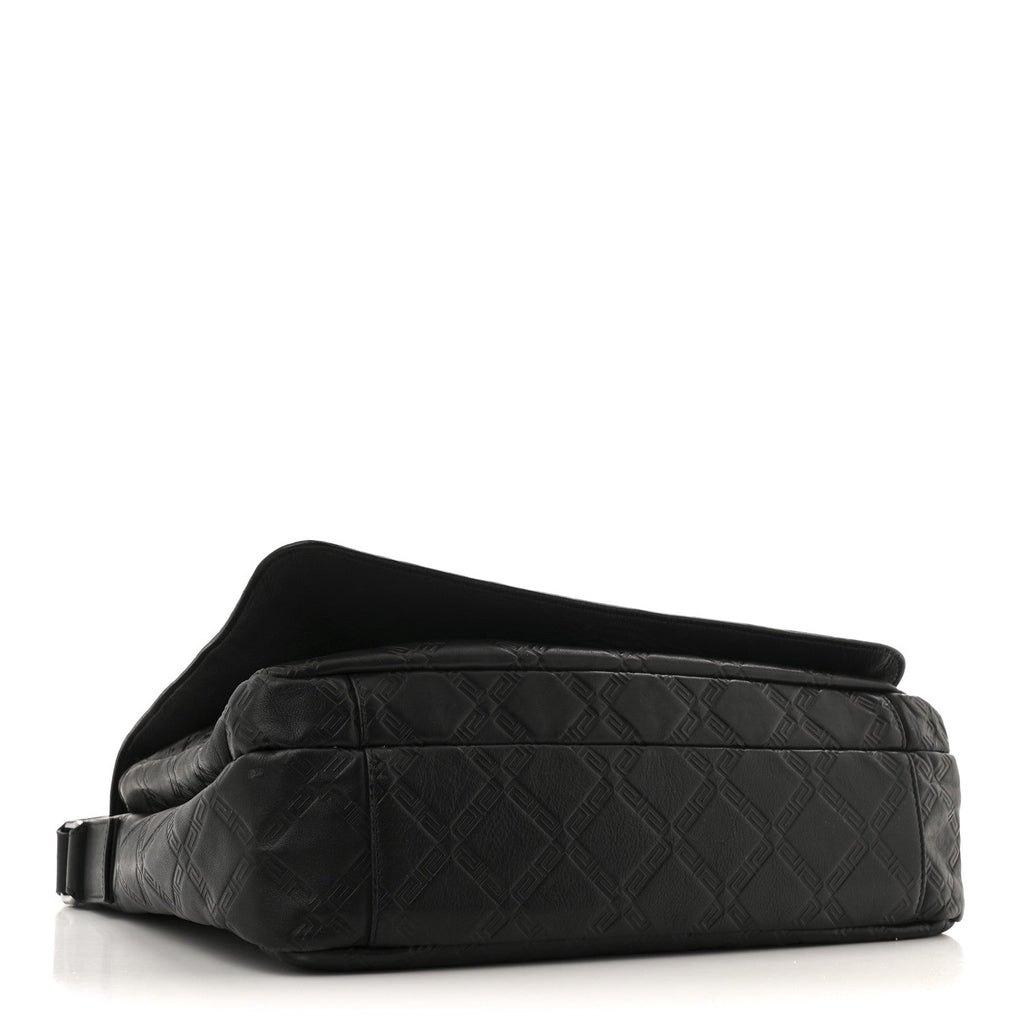 Calfskin Embossed Medusa Messenger Bag Black