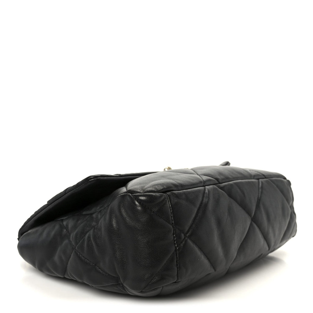 Lambskin Quilted Large Chanel 19 Flap Black