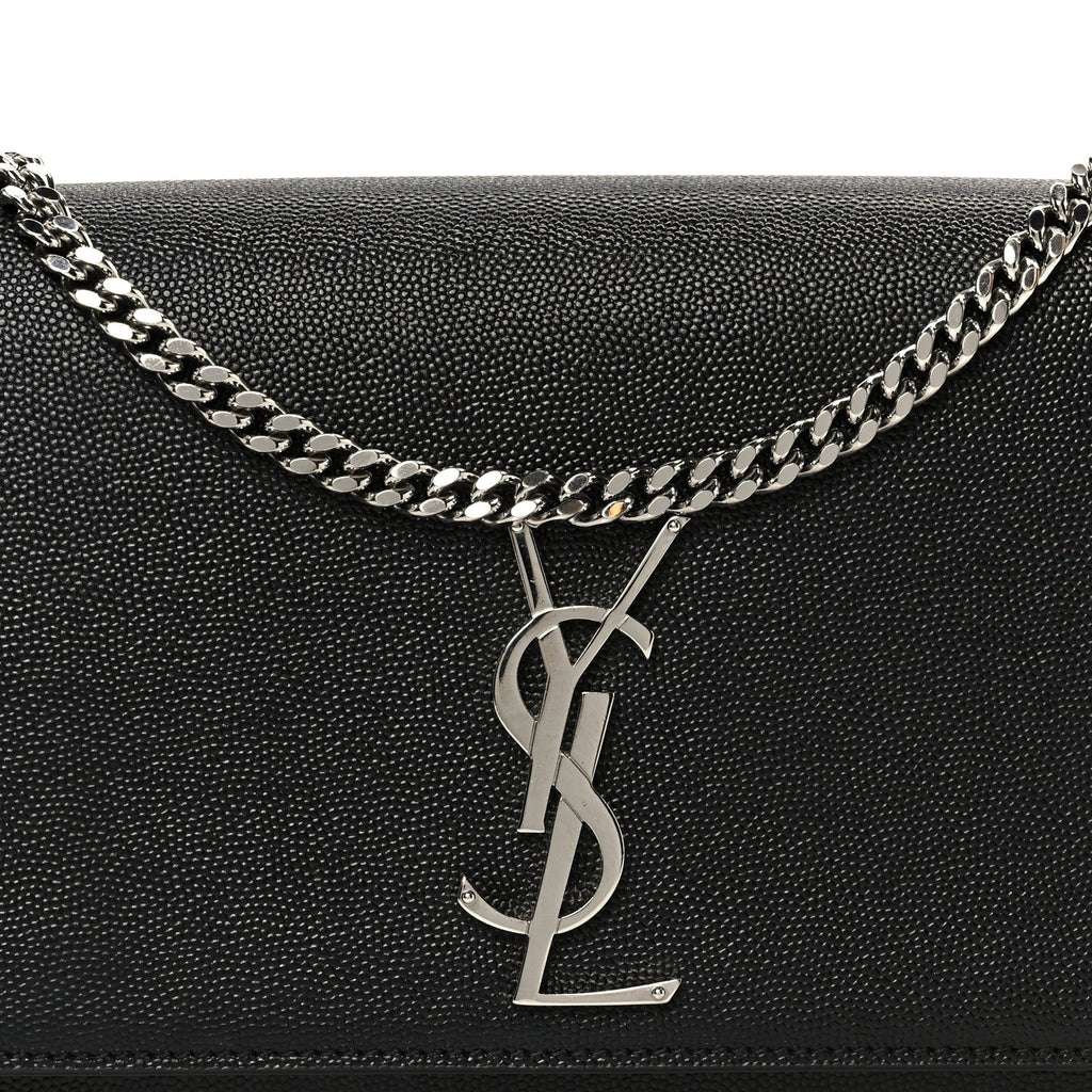Grain De Poudre Medium Classic Monogram Kate Satchel Black