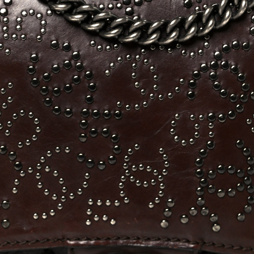 Calfskin Lambskin Studded Paris Dallas Texan Flap Brown Black