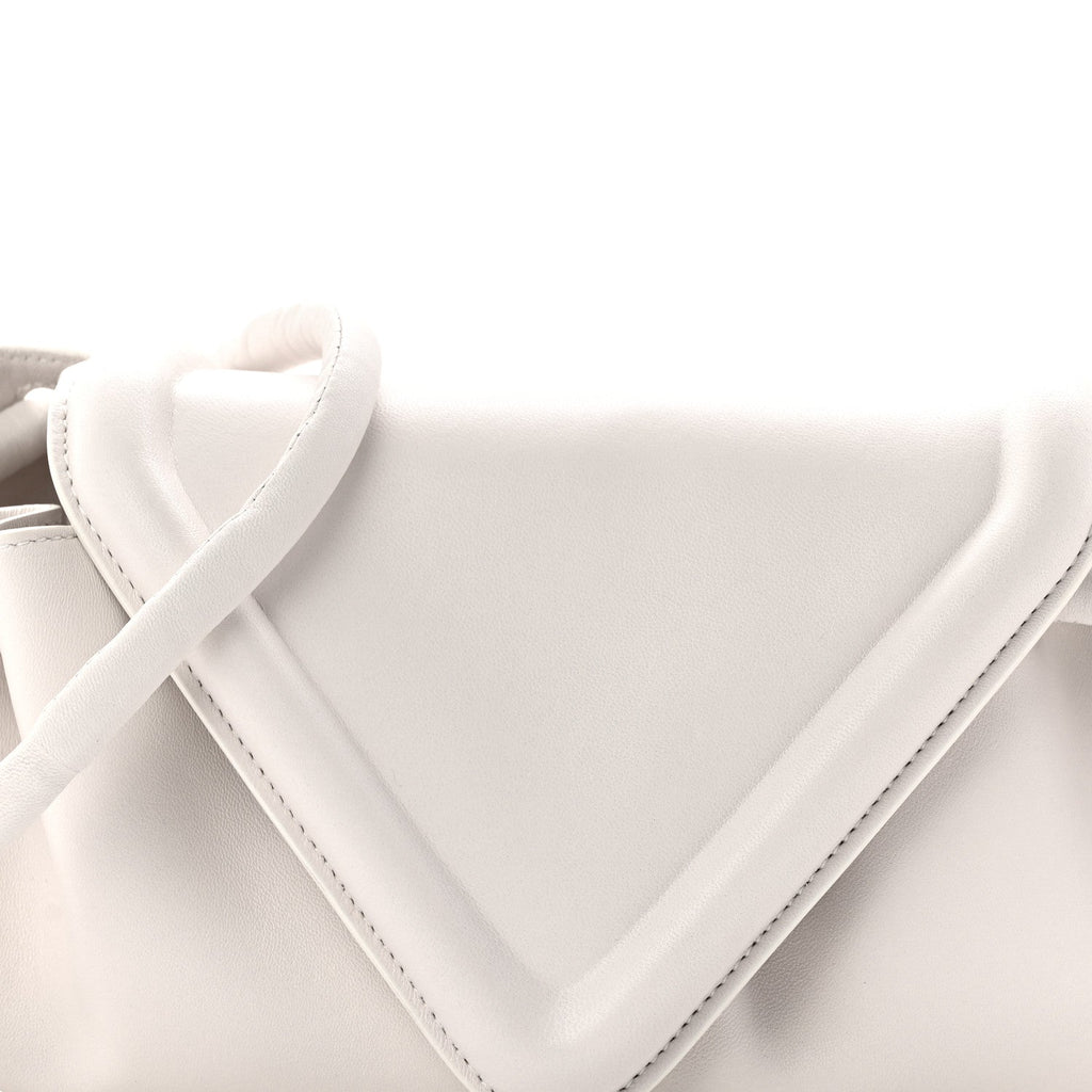 Lambskin Small Beak Triangle Flap Shoulder Bag Chalk
