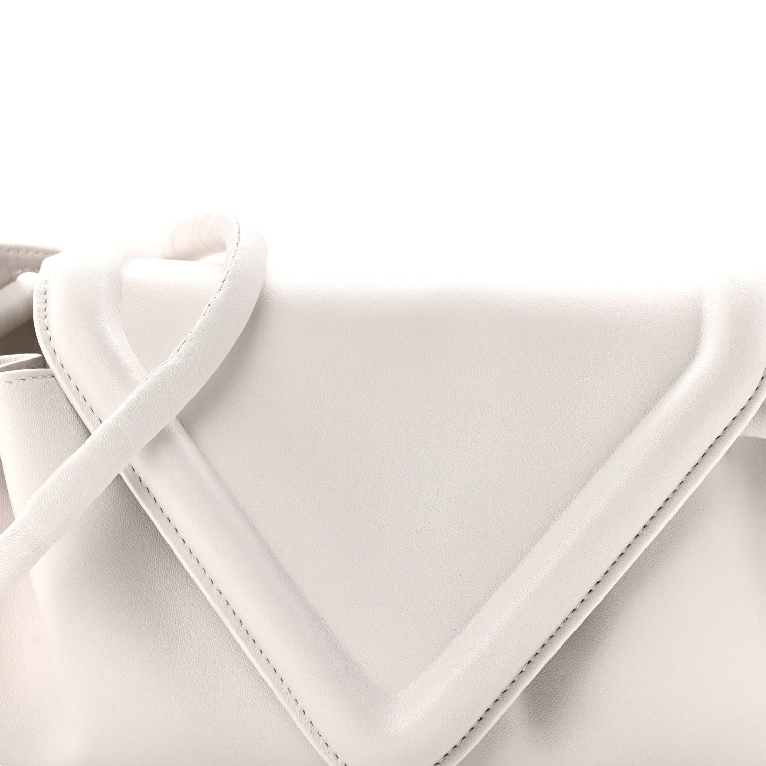 Lambskin Small Beak Triangle Flap Shoulder Bag Chalk