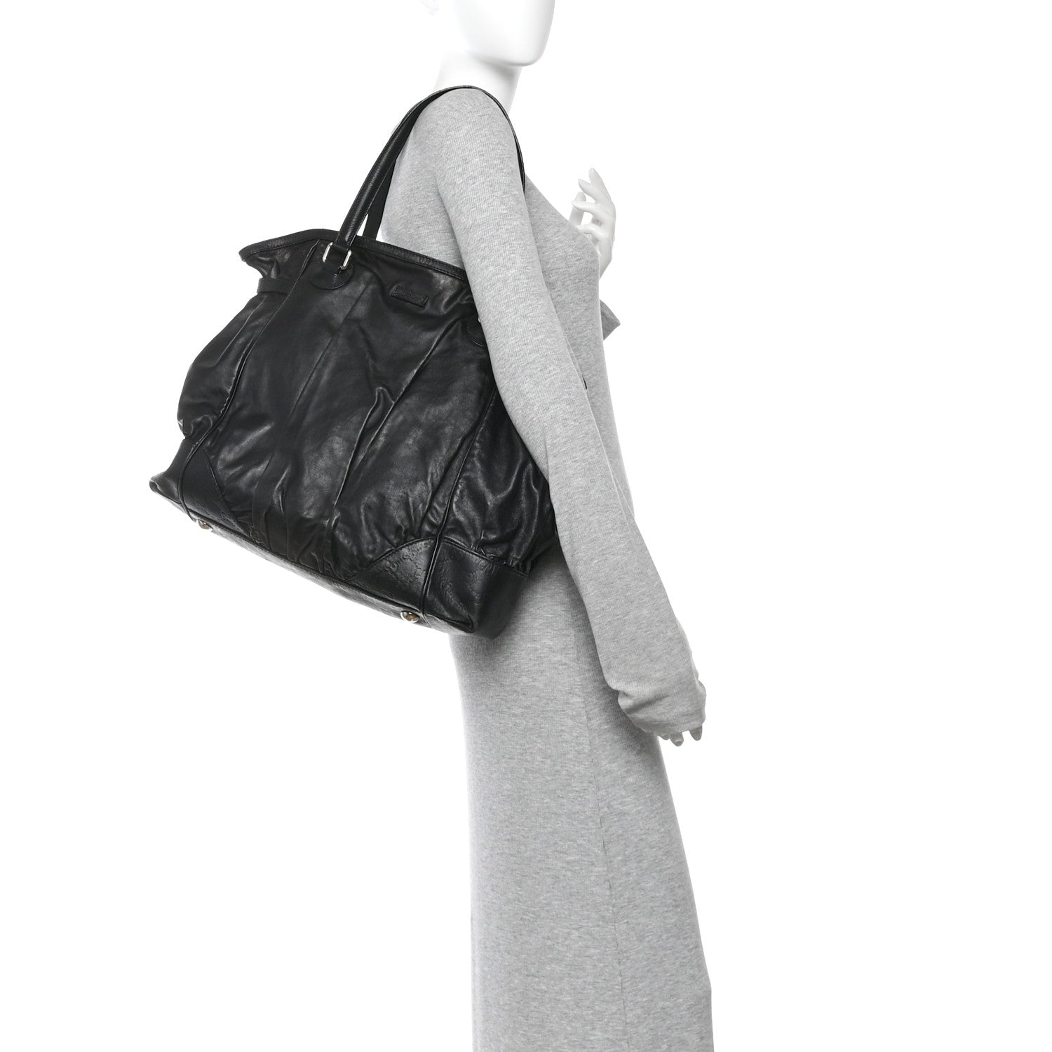 Calfskin Guccissima Full Moon Tote Black