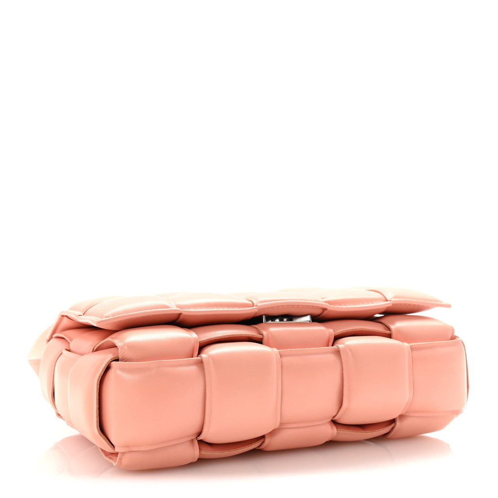 Nappa Maxi Intreccio Padded Cassette Crossbody Bag Peachy