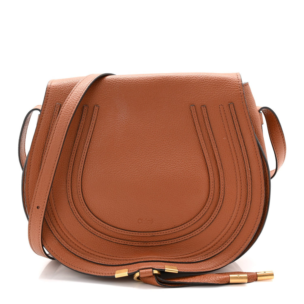 Calfskin Medium Marcie Round Crossbody Bag Tan