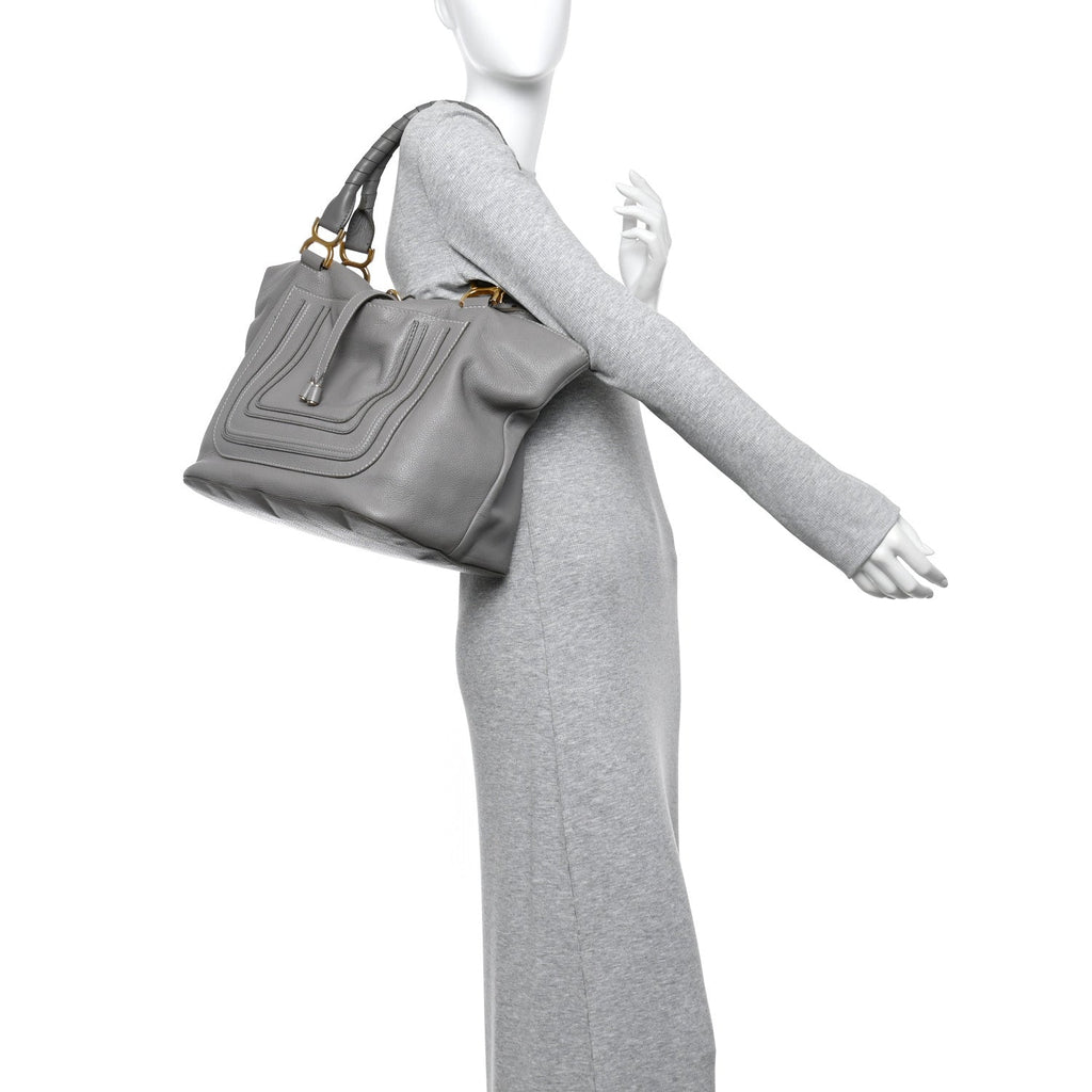 Calfskin Large New Marcie Tote Cashmere Grey