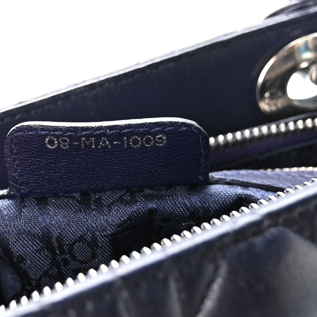 Lambskin Cannage Large Lady Dior Royal Blue