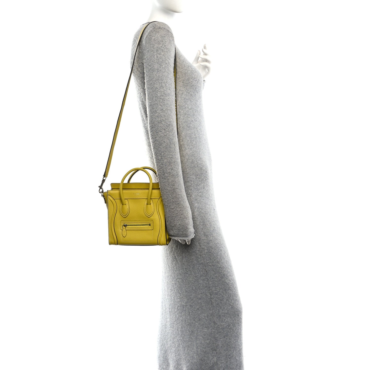 Drummed Calfskin Nano Luggage Citron