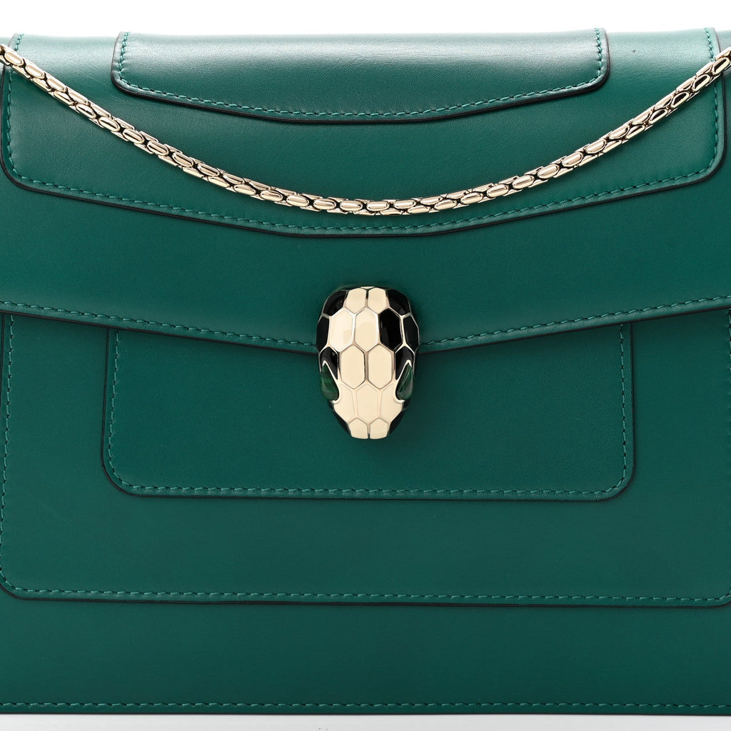 Calfskin Serpenti Forever Shoulder Bag Emerald Green