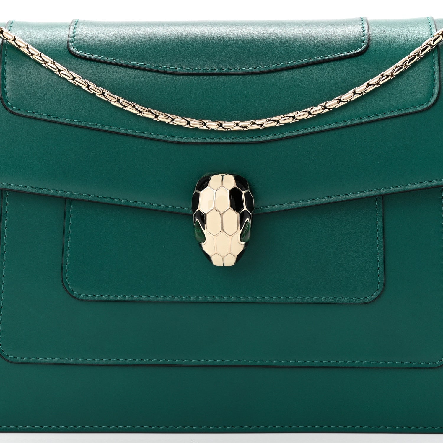 Calfskin Serpenti Forever Shoulder Bag Emerald Green