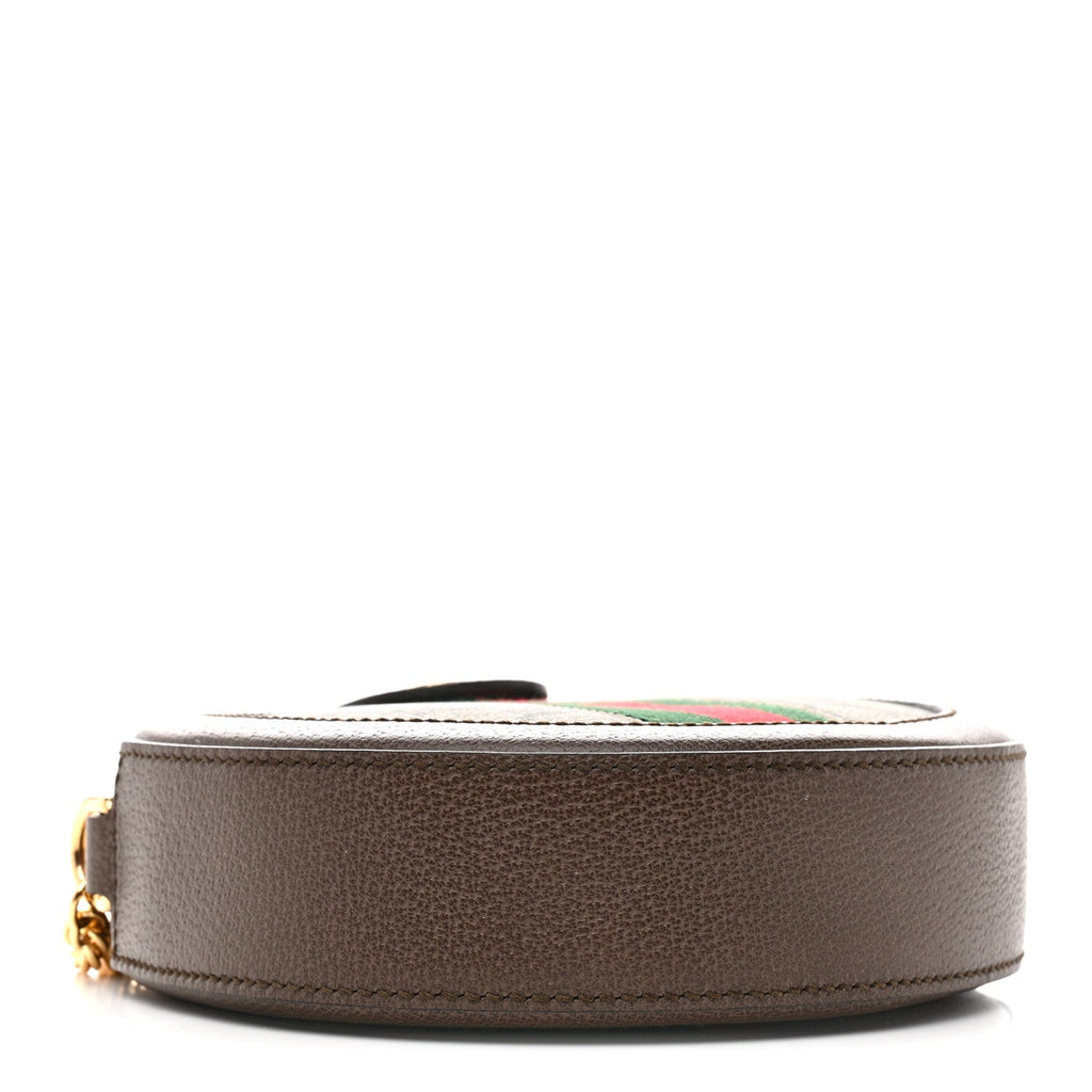GG Supreme Monogram Web Mini Ophidia Round Shoulder Bag Brown