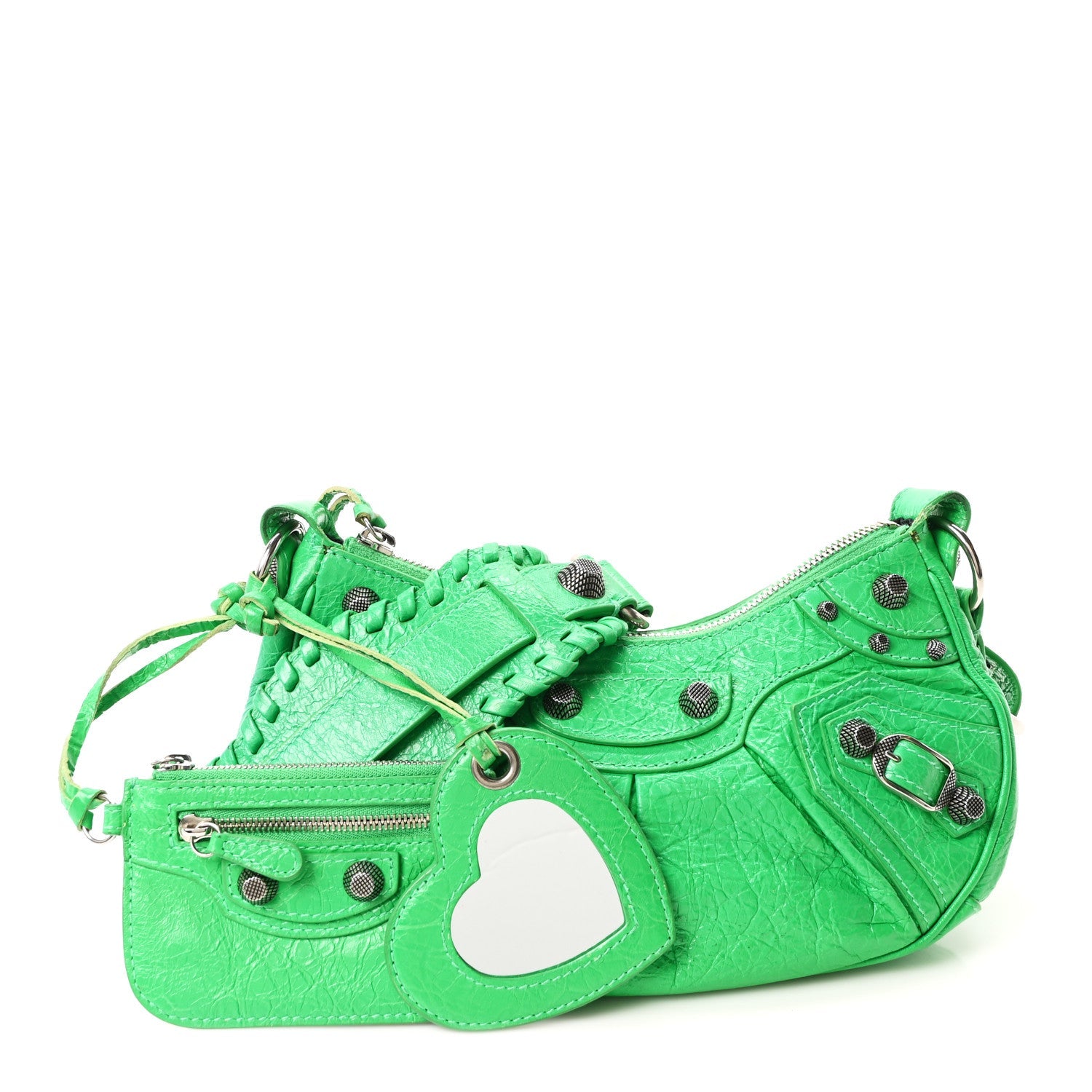 Agneau Arena Le Cagole Shoulder Bag XS Vivid Green