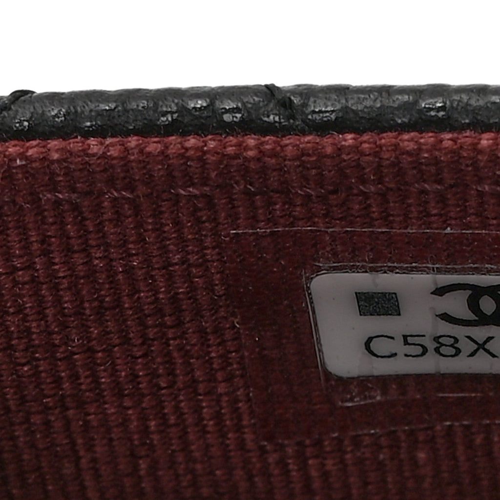 Caviar Quilted Flap  Holder Wallet Black
