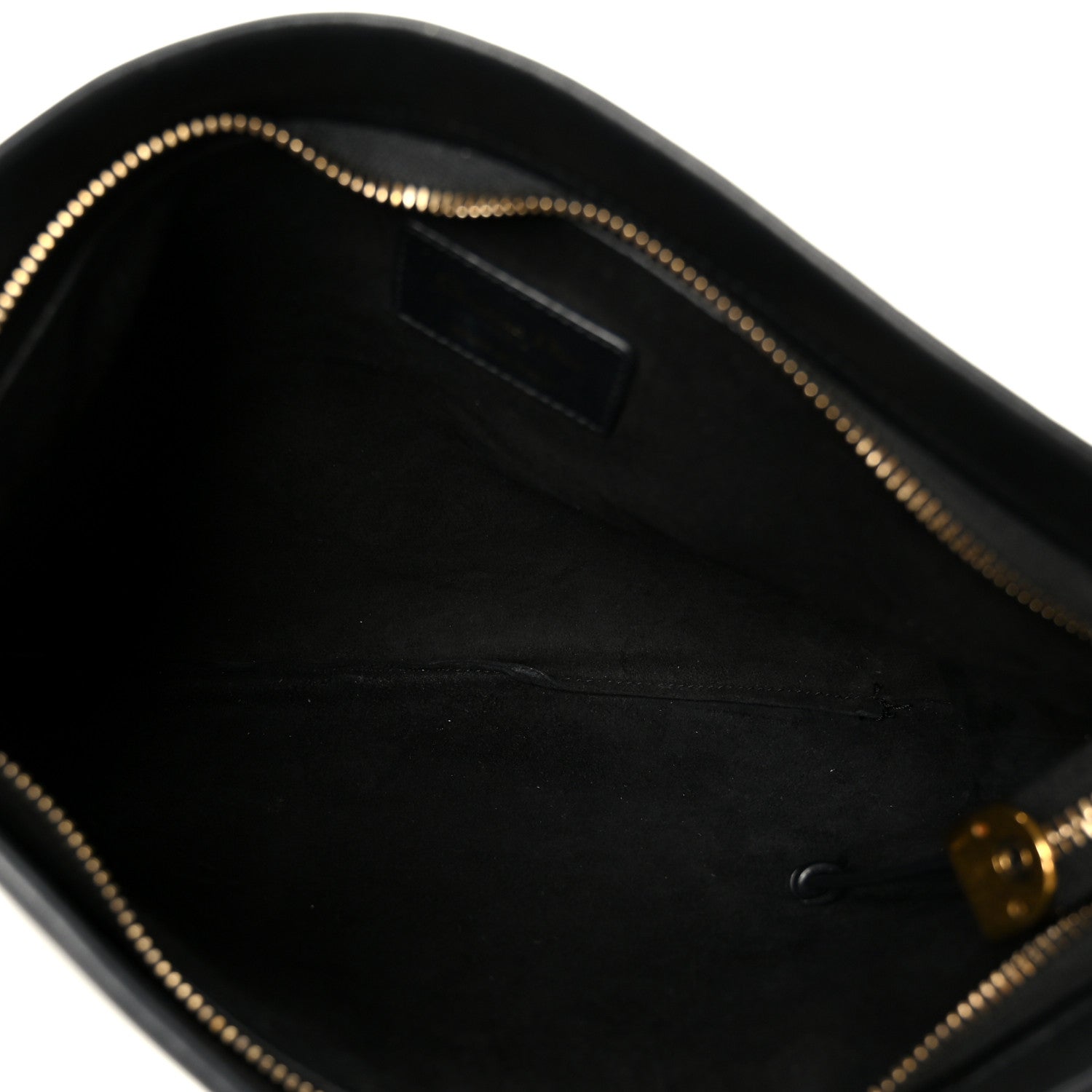 Calfskin Medium Diordouble Zip Pouch Black