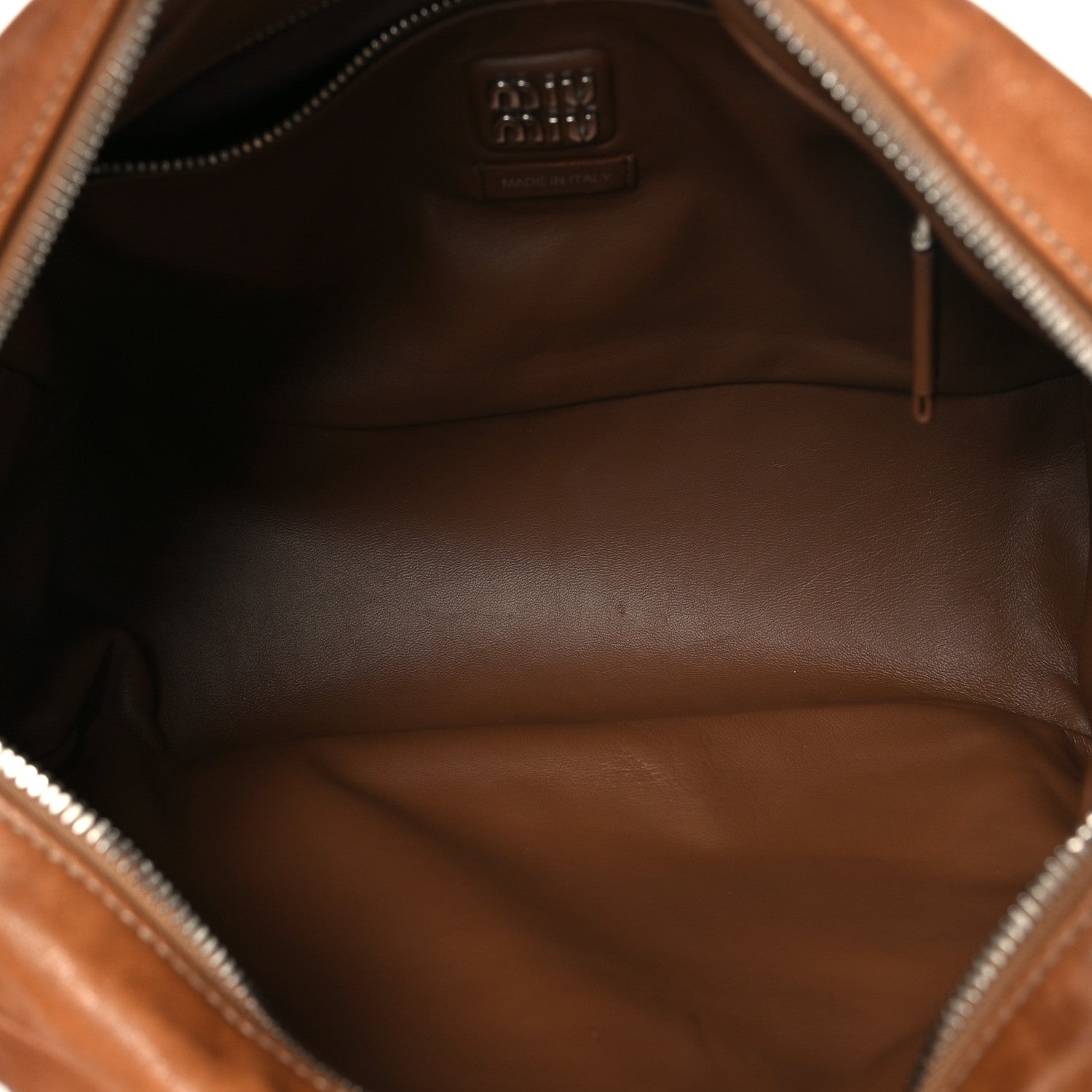 Nappa Pocket Top Handle Bag Caramel