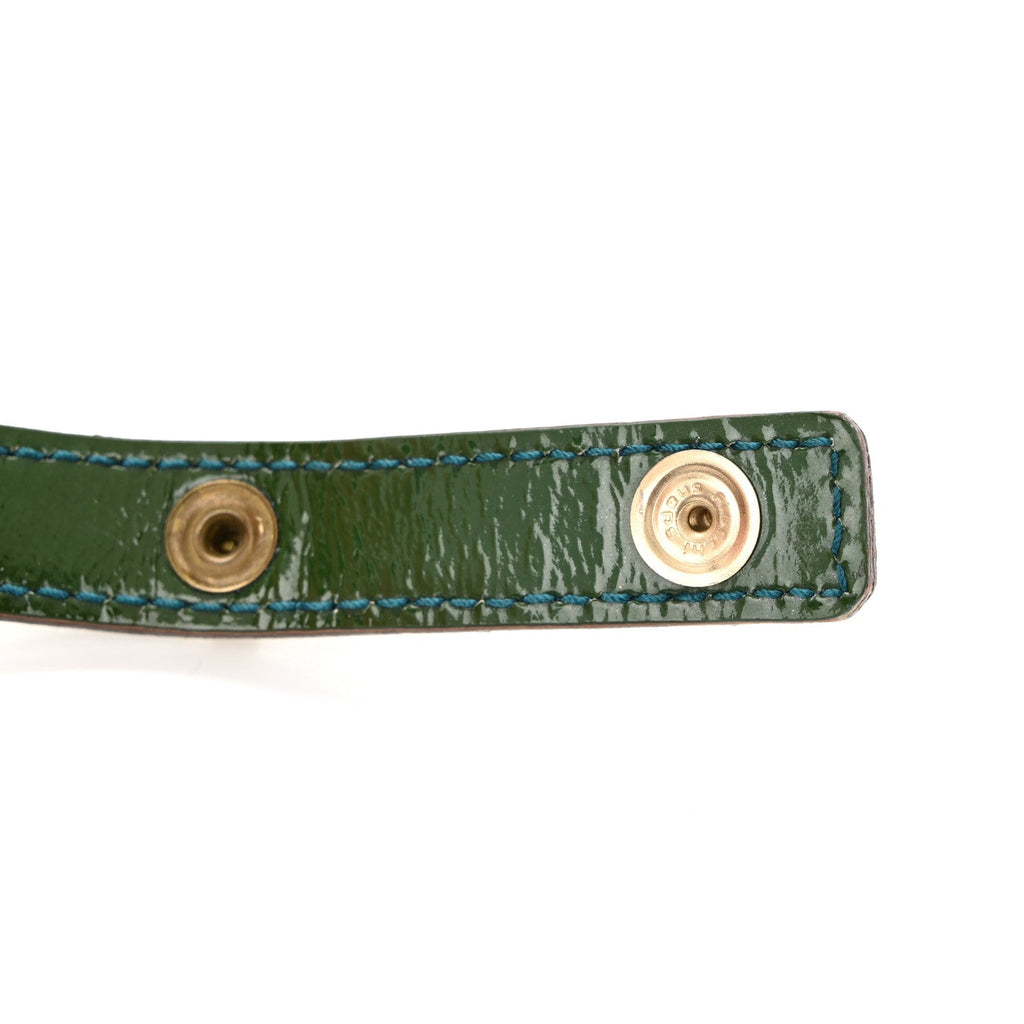 Monogram Patent Medium Abbey Shoulder Bag Blue