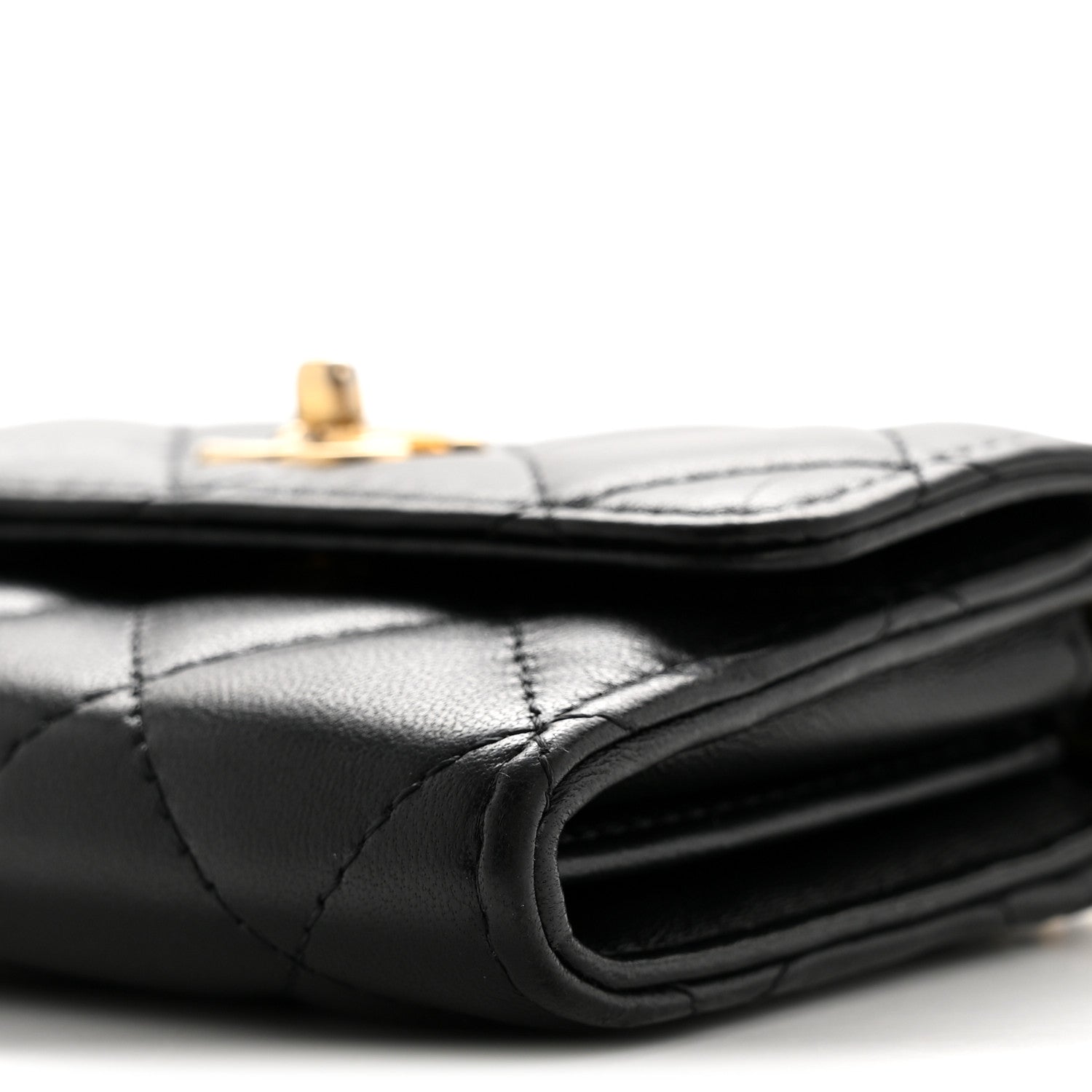 Lambskin Quilted Mini Trendy CC Clutch With Chain Black