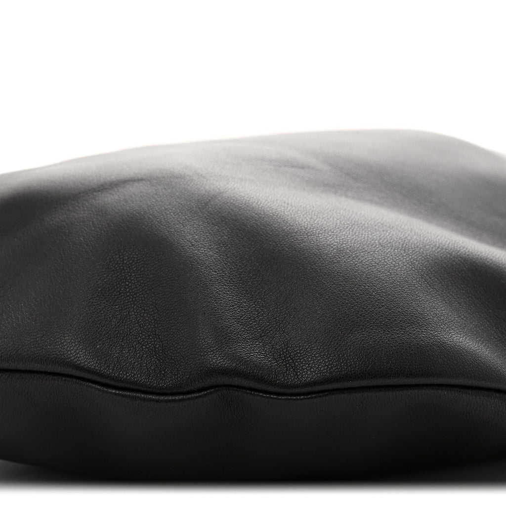 Finely Grained Calfskin Small Izzy Crescent Shoulder Bag Ebony Brown