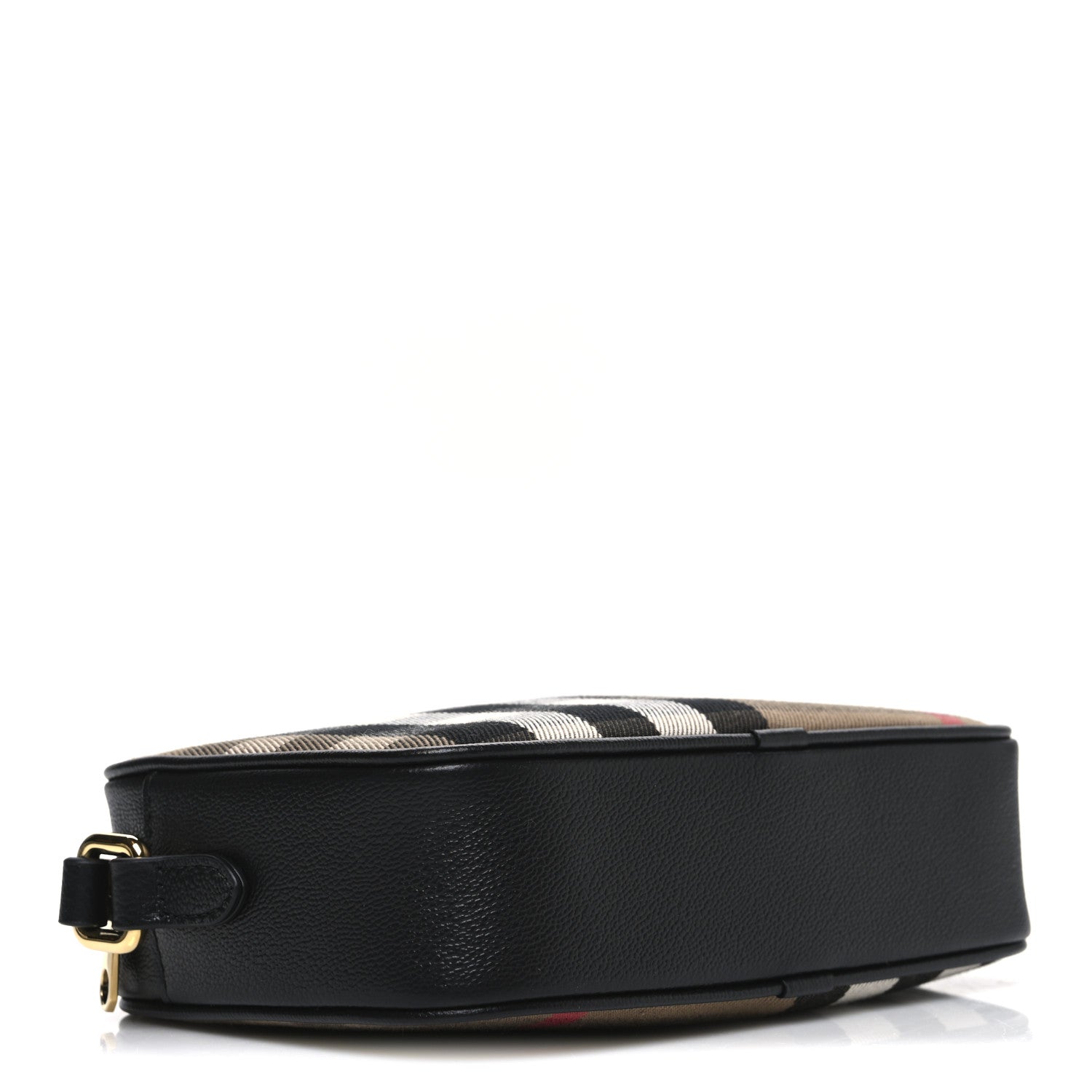 Giant Check Calfskin Small Camera Bag Black